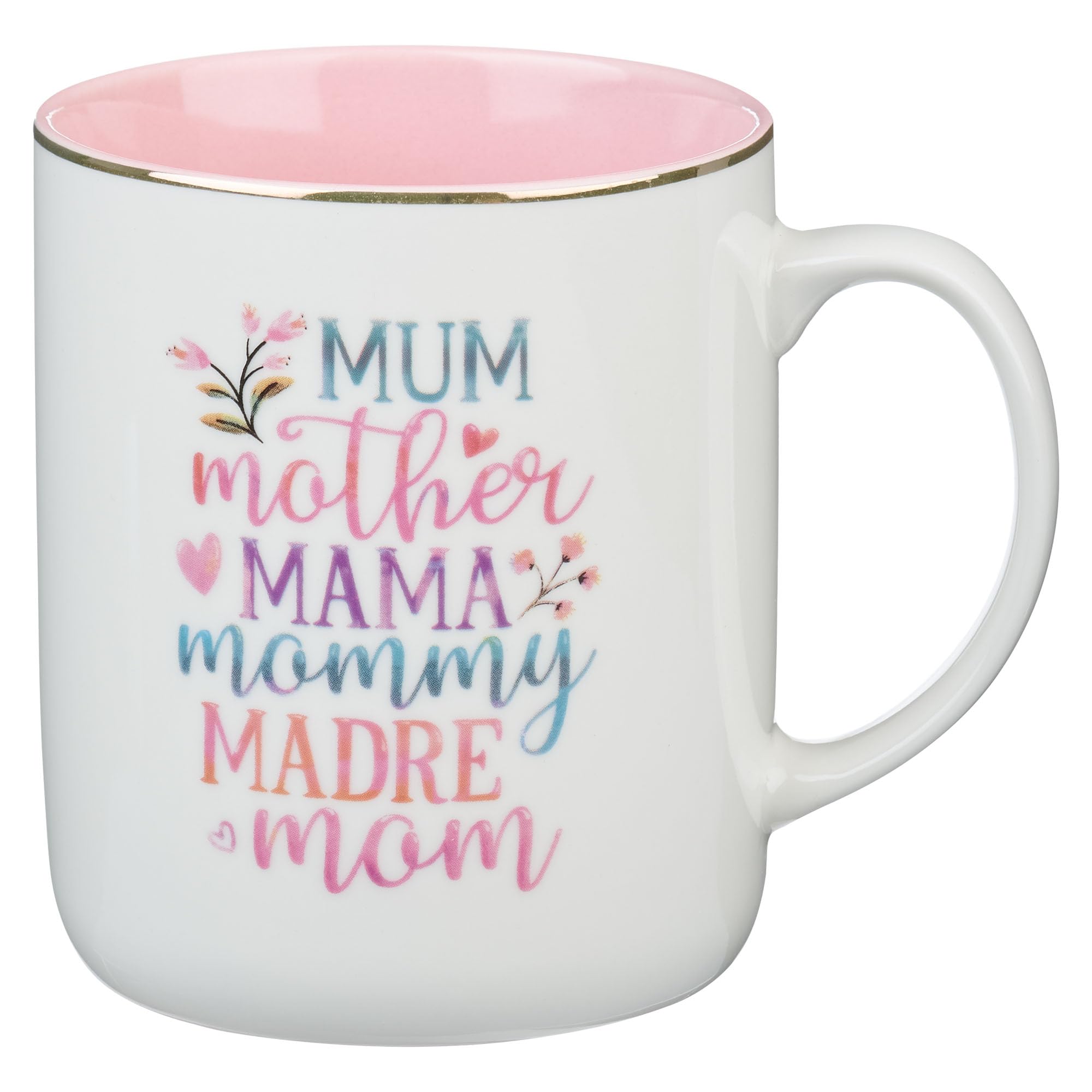 WITH LOVE Ceramic Coffee Mug: Mum, Mother, Mama, Mommy, Madre, Large, 14oz