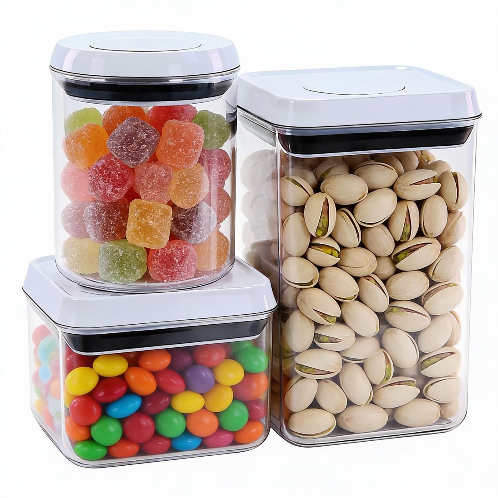 MiraFure Pop Push Button Airtight Food Storage Containers with Lids