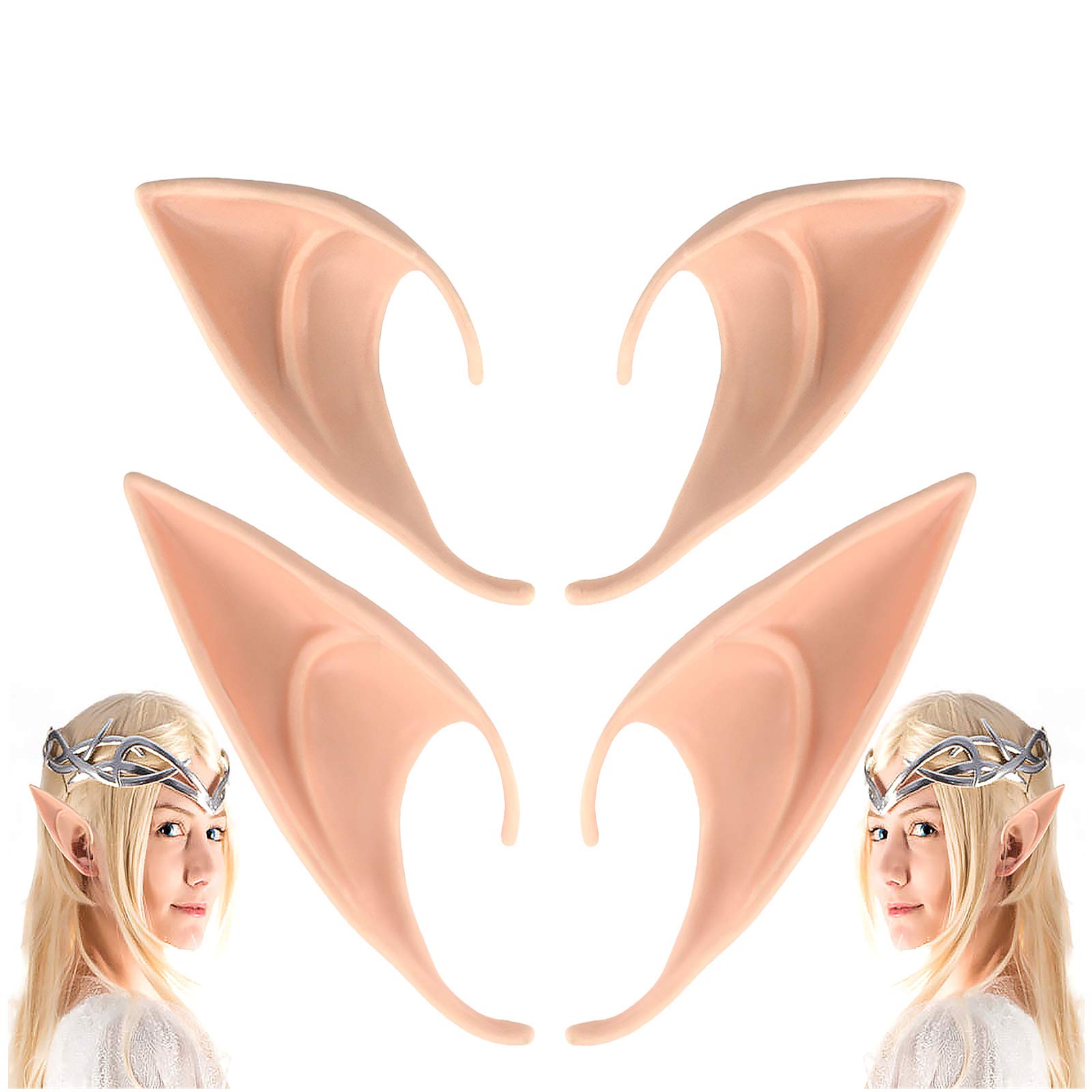 Cedar Bright Cosplay Fairy Pixie Elf Ears - Party Dress Up Costume Masquerade Accessories For Halloween Christmas(2 Pairs)