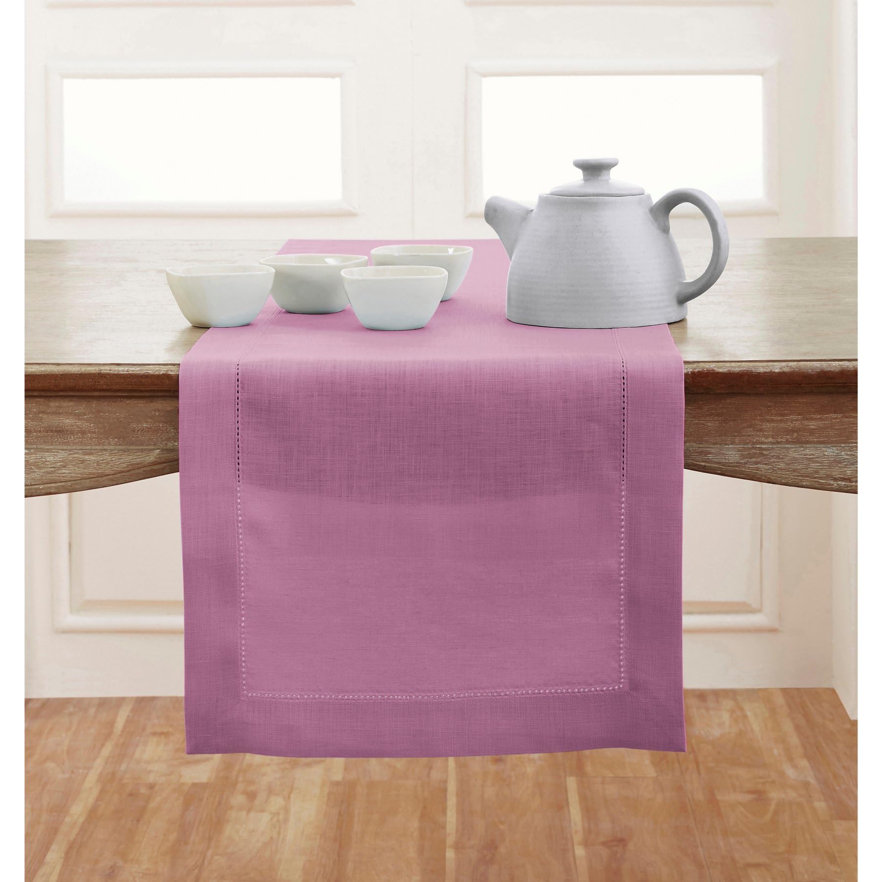 Solino Home Linen Violet Table Runner 108 Inches Long - 100% Pure Linen Classic Hemstitch Dining Table Runner 14 X 108 Inch Idea