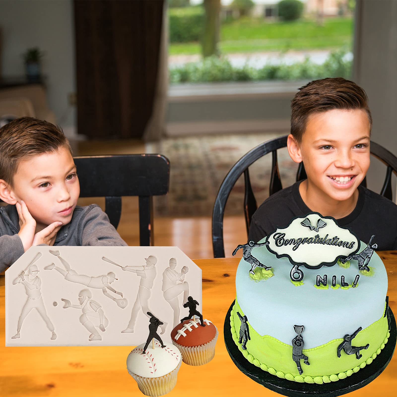 Baseball Fondant Silicone Mold For Cake Decoration, Softball Glove Silicone Chocolate Candy Mold, Kitchen Baking Tools For Cupca