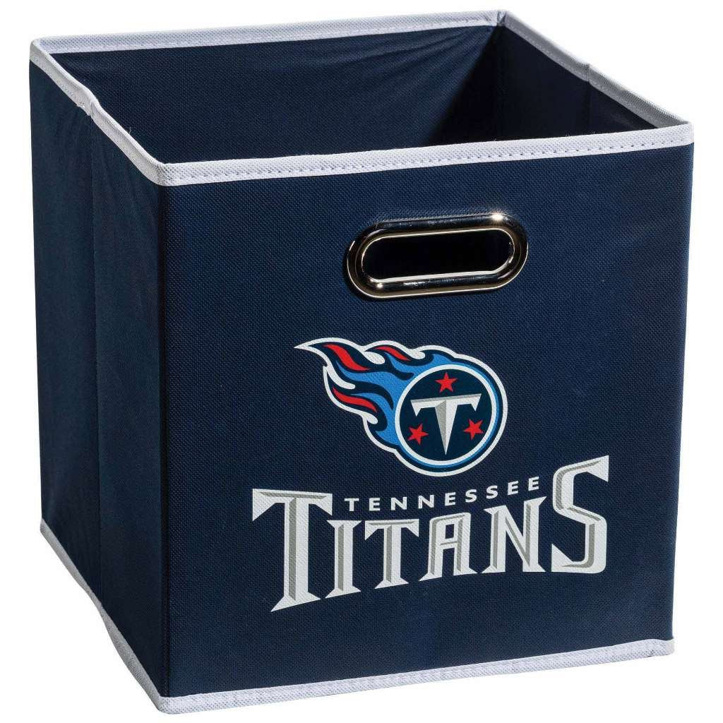 Franklin Sports Nfl Tennessee Titans Collapsible Storage Bin Nfl Folding Cube Storage Container Fits Bin Organizers Fabric Nfl T