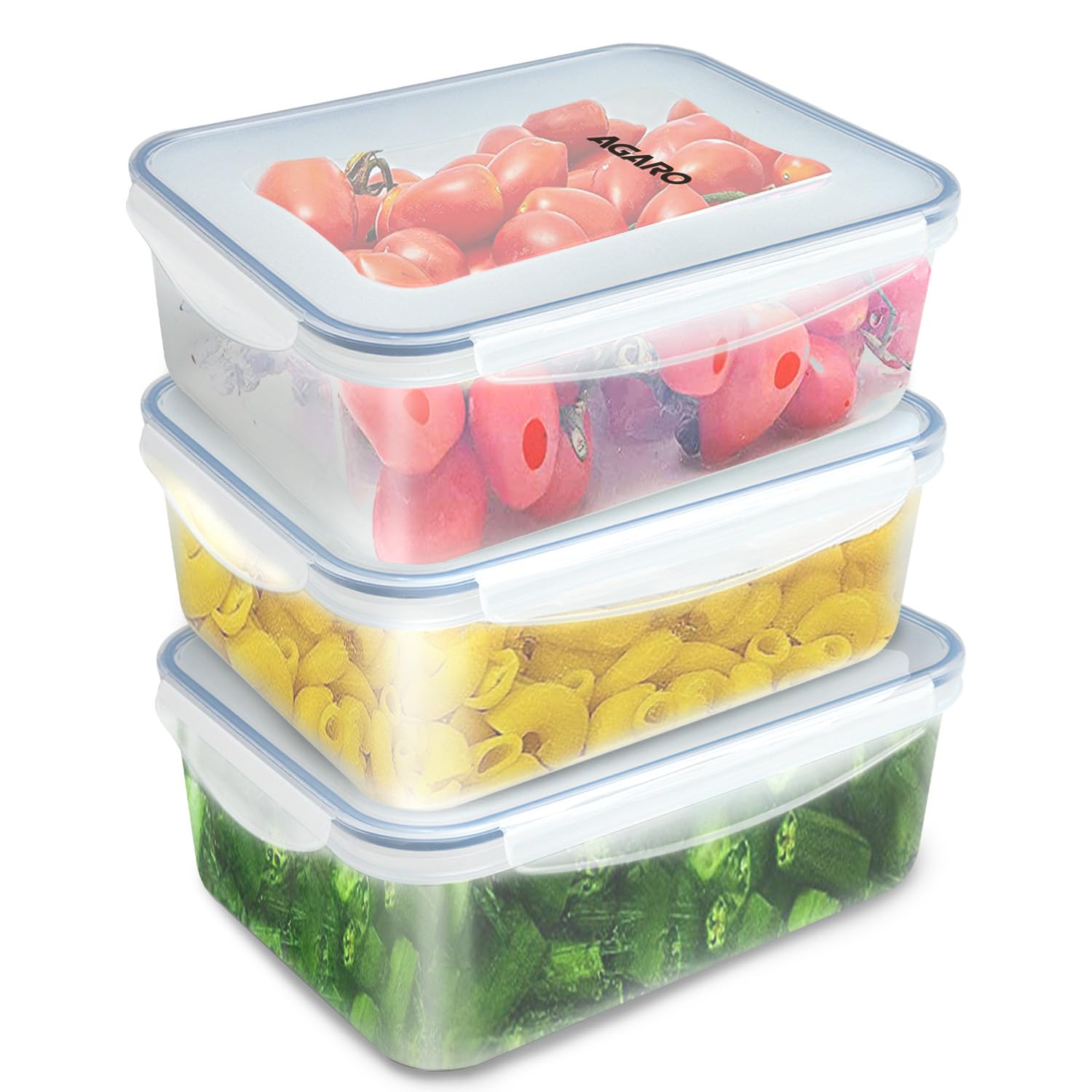 Agaro Airtight Container, Food Storage Container With Lid, Multipurpose Kitchen Container, Rectangular Plastic Body, Bpa Free, 1