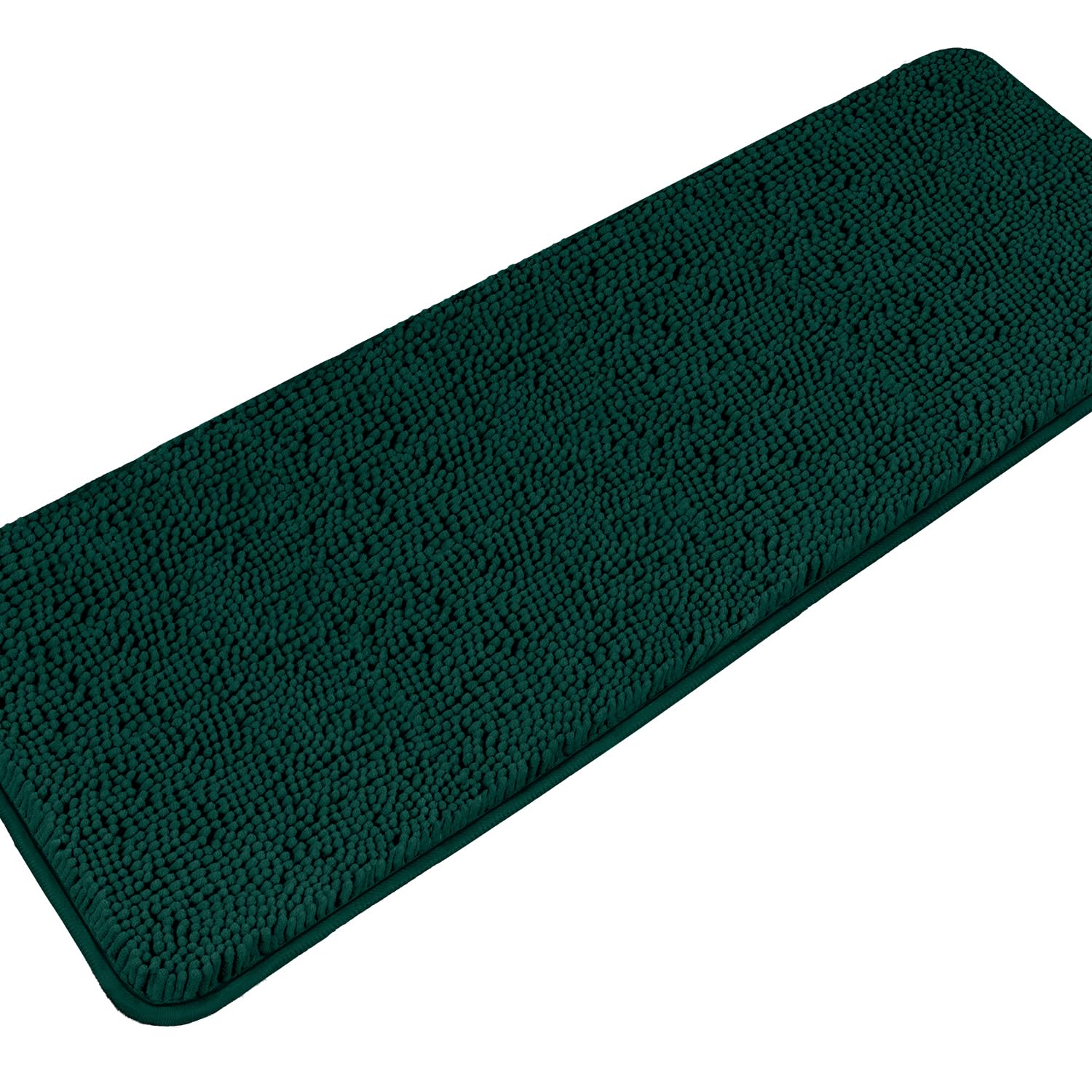 Pureswan Dark Teal 47 X 17 Bathroom Rugs - Absorbent And Washable Bath Mat, Non-Slip, Thick Soft Chenille Bath Rugs For Bathroom