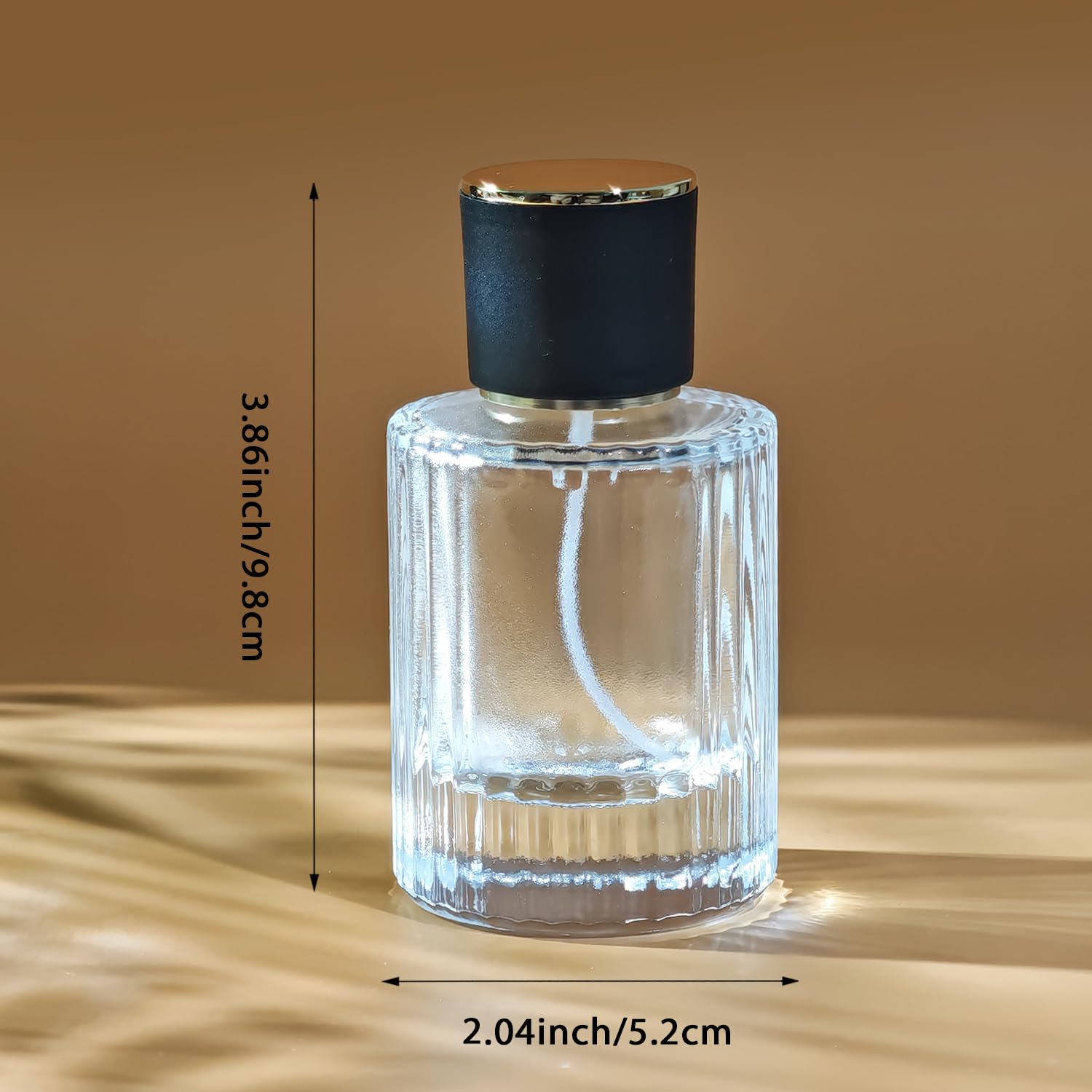 Yerpkefey Glass Spray Bottle 50ml Perfume Atomizer, Clear2, Refillable with 3 Dispensers - Model FWQ06250