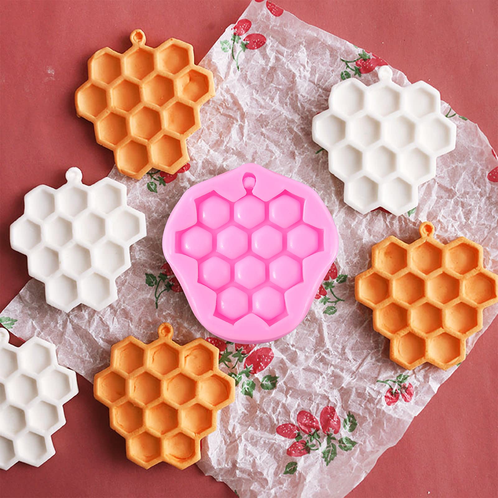 3 Packs 7 Cavity Bumble Bee Silicone Mold Honeycomb Bees Silicone Chocolate Molds Silicone Bee Fondant Mold Beehive Silicone Bak