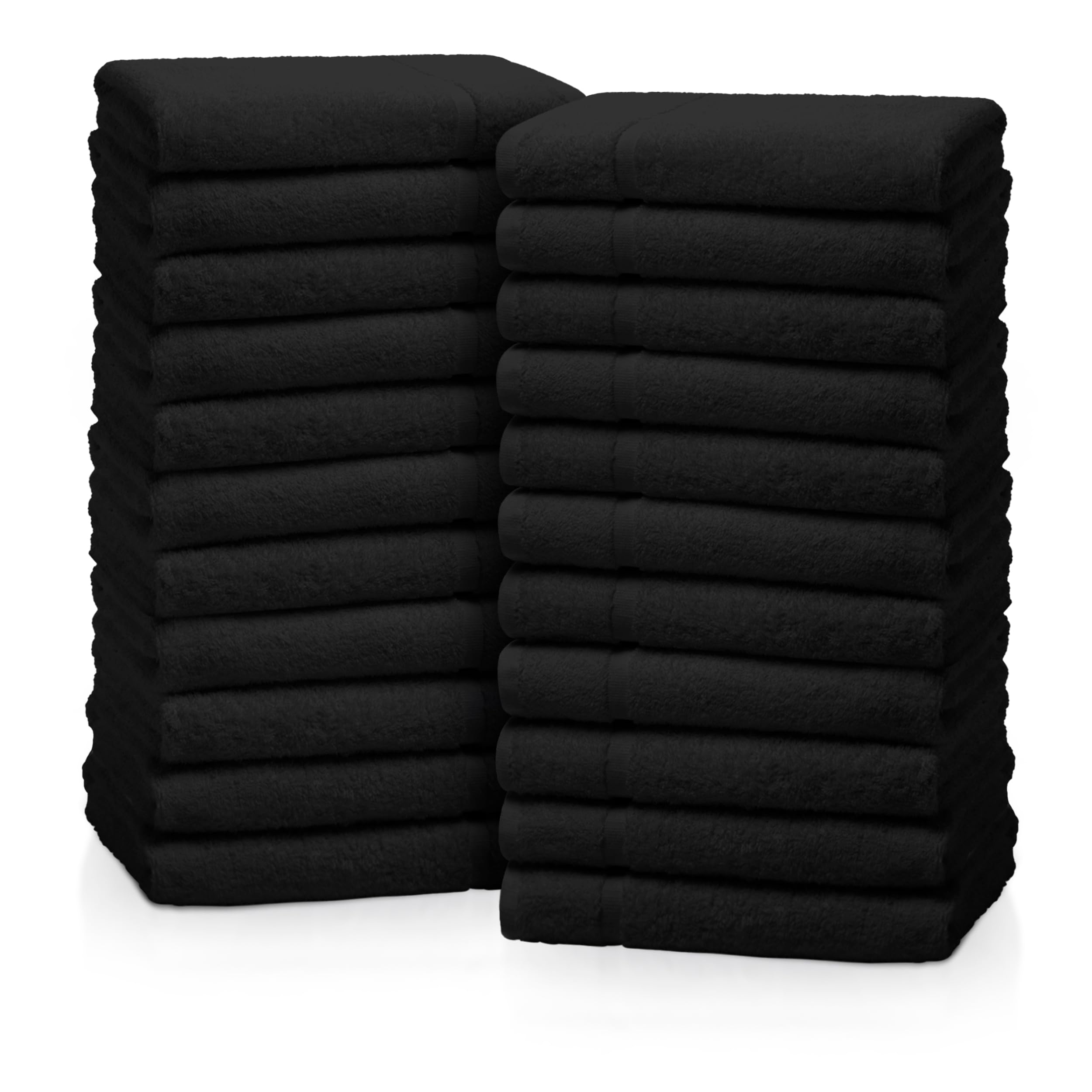 Avalon Salon Towels - 24 Pack Black Hand Towels 100% Cotton Spa Towels - 16x27 inches Highly Absorbable Facial Towels Gym Towels