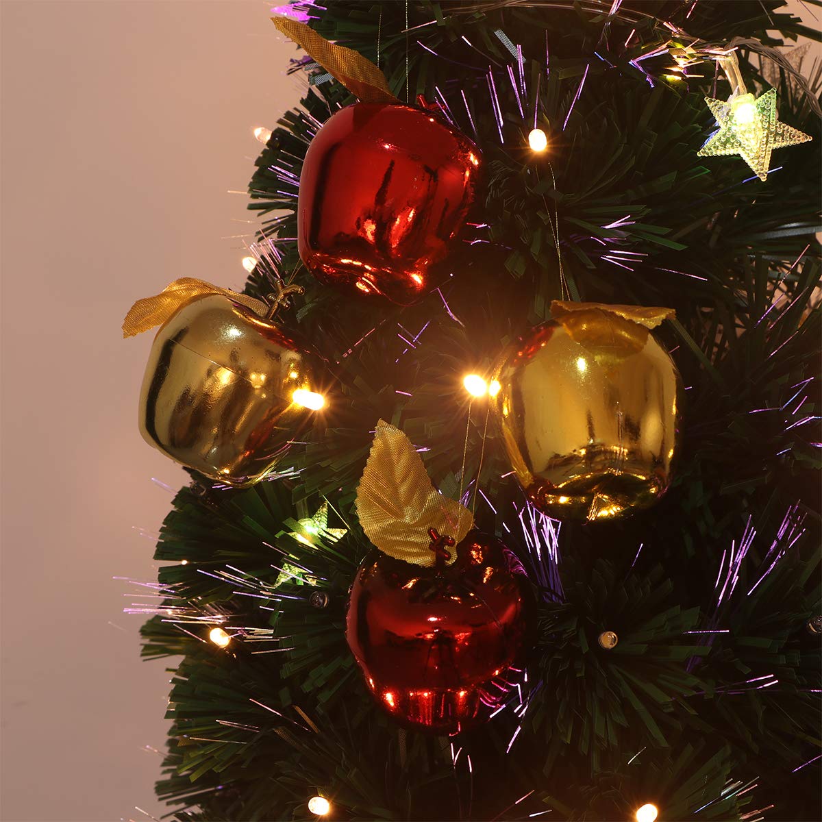 TINKSKY Christmas Tree Pendant 4cm Glitter Apple Decoration Ornaments for Festival Hanging Xmas Tree Decor Holiday Wedding Party