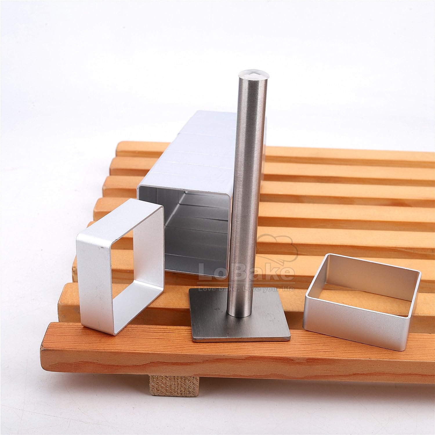 10Pcs Square Shape Small Aluminium Pineapple Cookie Biscuit Cake Molds With Stainless Steel Press Stamp Diy Bakery Tools