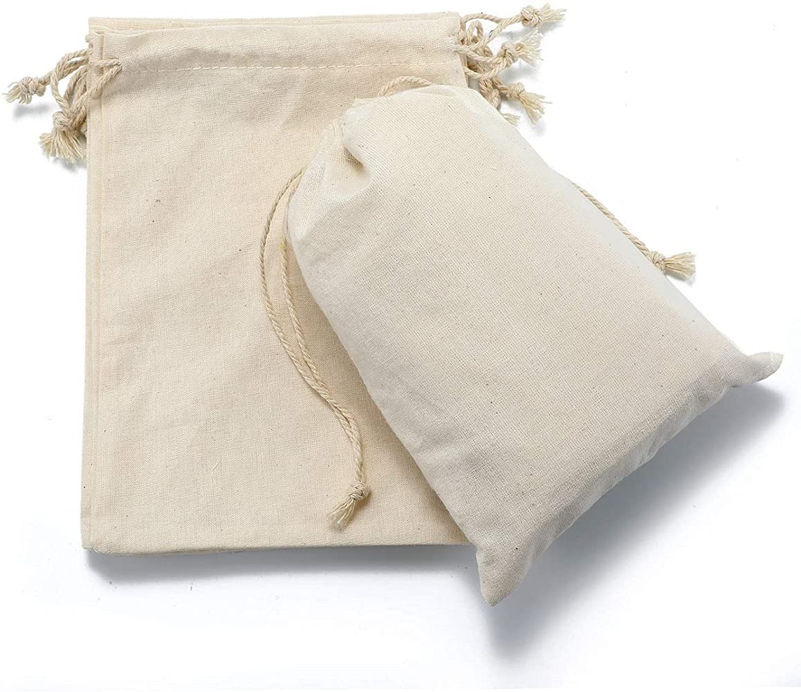Kupoo 50Ps Cotton Bags Cotton Muslin Bags Drawstring Muslin Bag For Wedding Party Favor And Diy Craft (3.5X4.75 Inch)