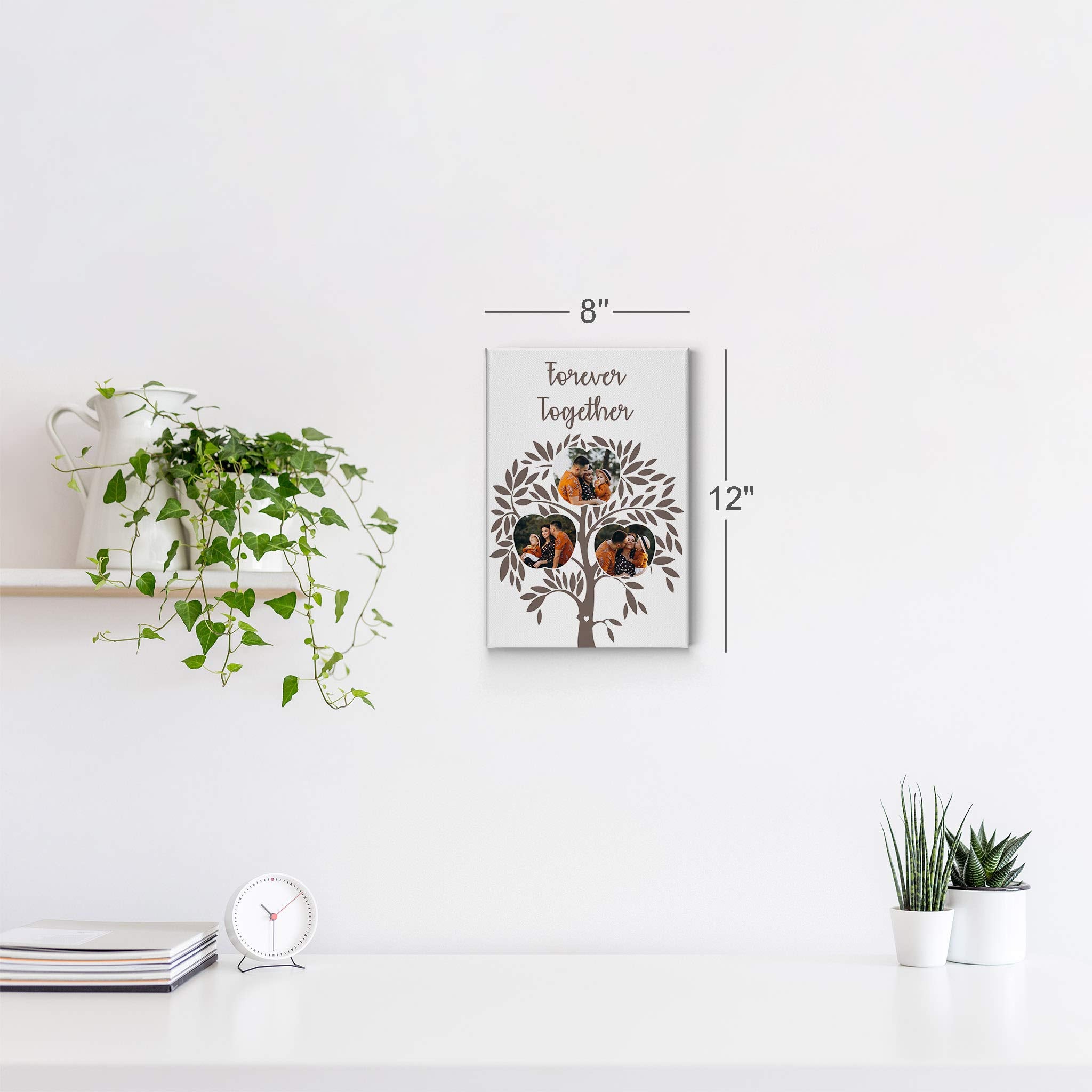 Smile Art Design Custom Photo Print Canvas Print With Your Photos Personalized Photo Upload 3 Images Collage Picture Apple Frame