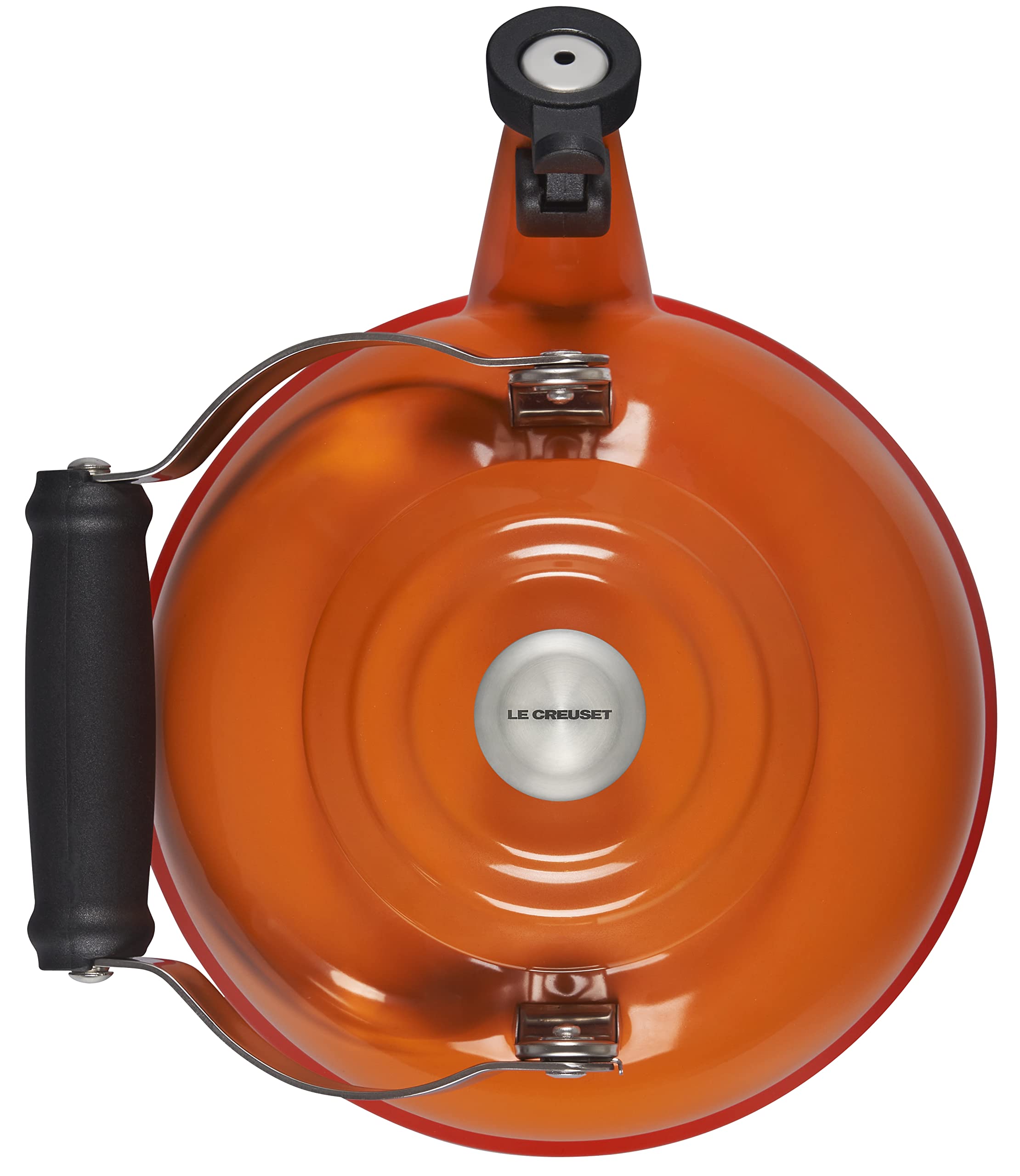 Le Creuset Enamel On Steel Whistling Tea Kettle With Metal Finishes, 1.7 Qt., Flame
