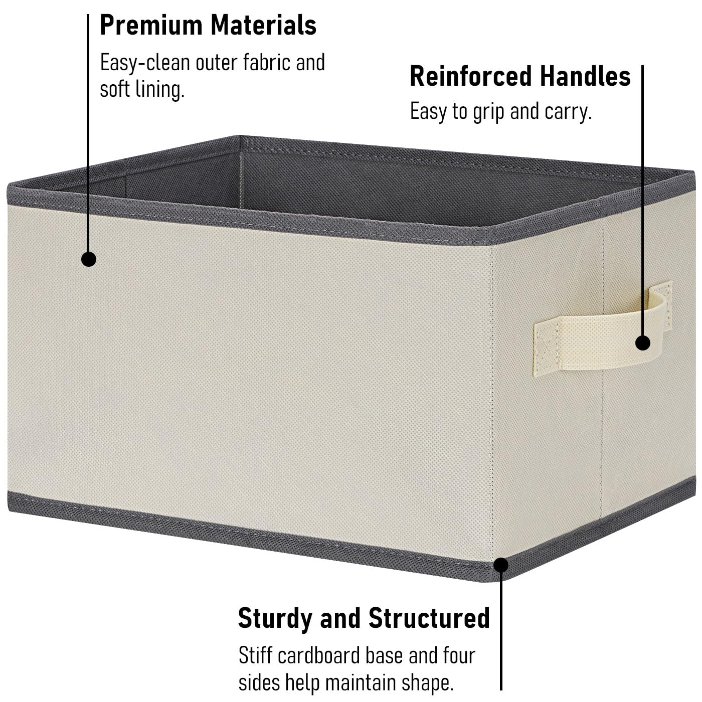 Lhzk Collapsible Fabric Storage Bins For Shelves 6 Pack, Small Storage Baskets For Shelves, Closet Storage Bins With Handles, St