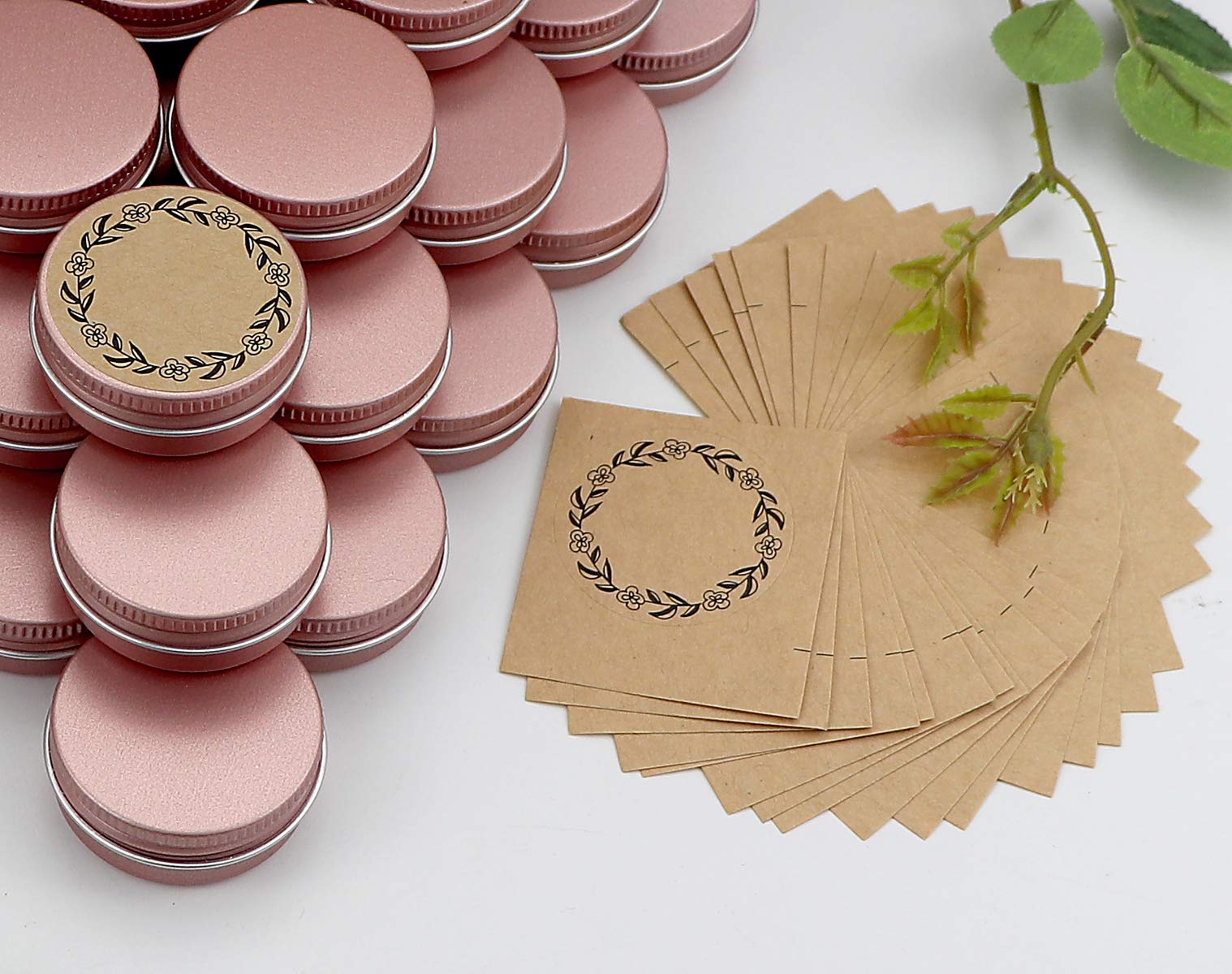 500Pcs 1.5'' Blank Marking Labels For 15Ml Aluminum Tin Jars