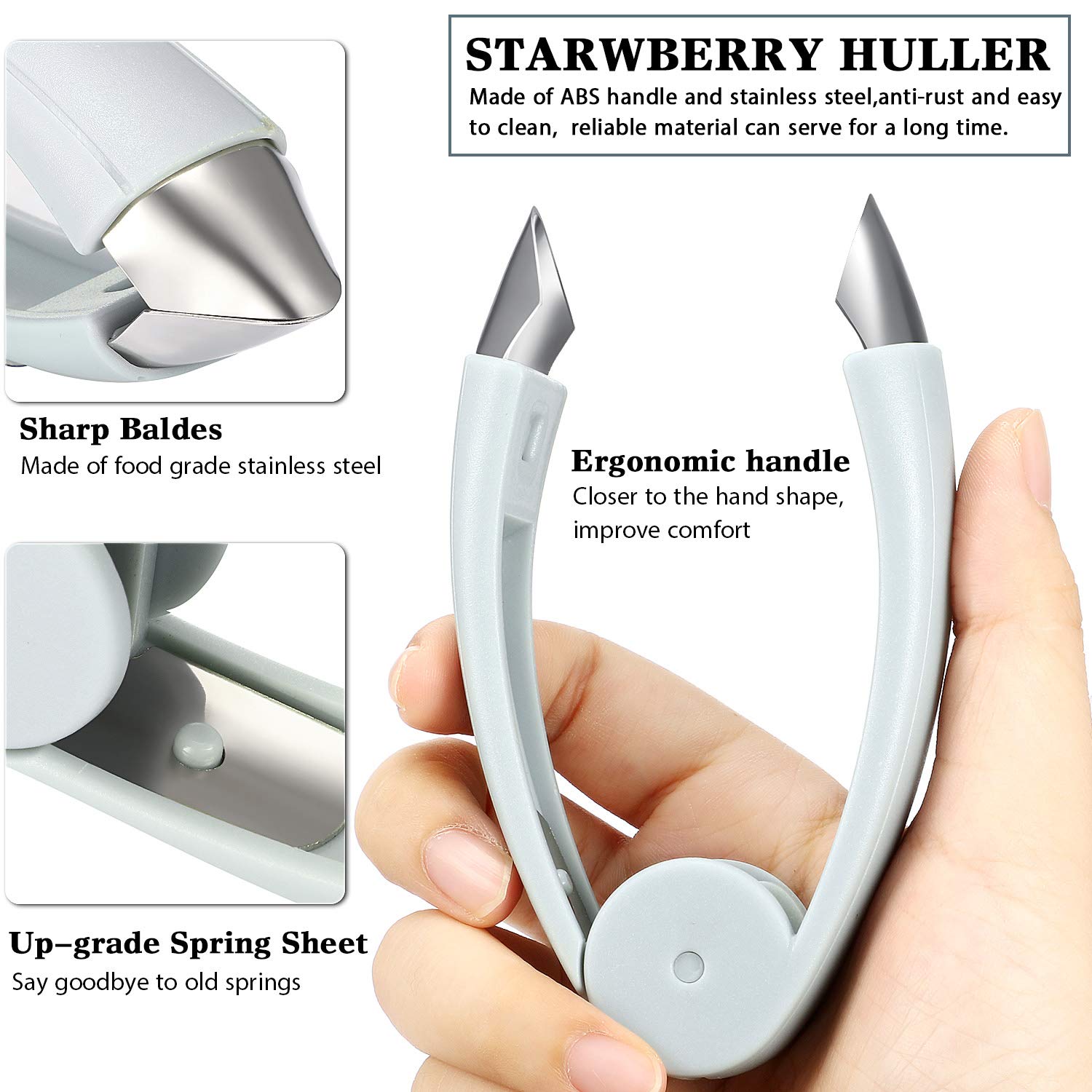 4 Pieces Strawberry Huller Tomato Corer Top Stem Remover Corer Tool For Strawberry, Potato, Pineapple, Tomato Corer