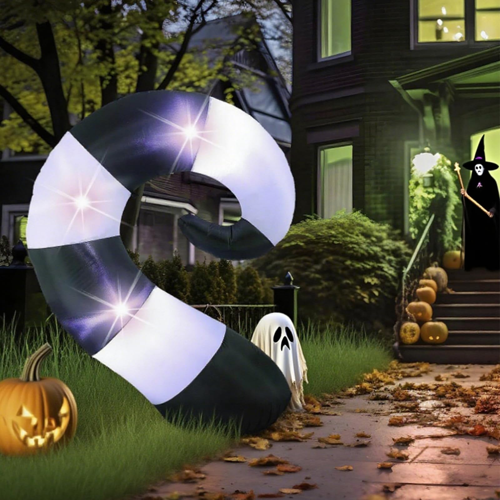 VIHOSE 4.69 FT Halloween Sandworm Inflatable Decoration Blow up Inflatable Sand Worm Built-in LED Lights for Halloween Outdoor G