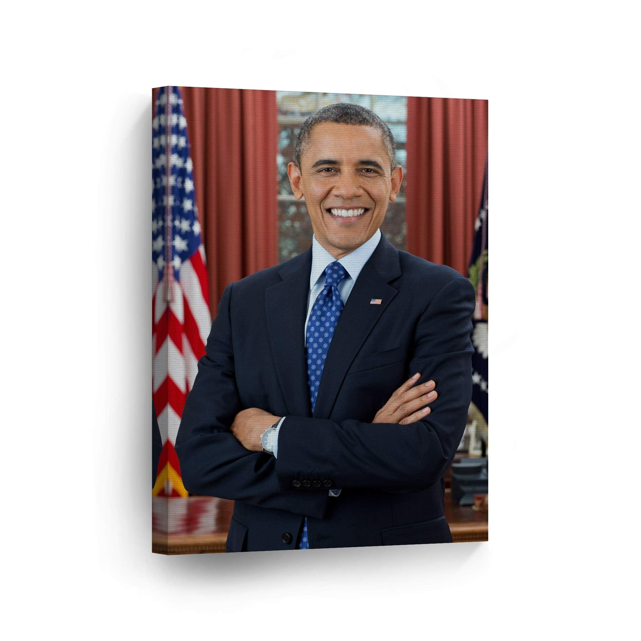 Smile Art Design 44Th President Of The United States Of America Barack Obama Portrait Canvas Wall Art Print American History Pol