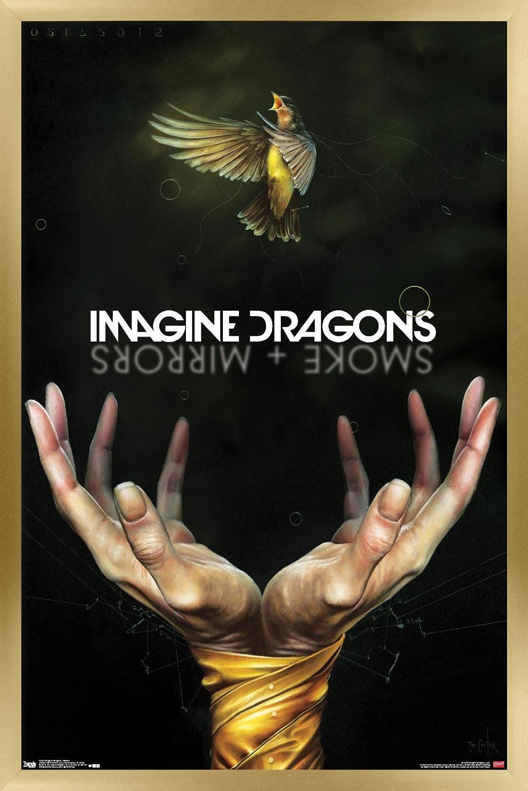 Trends International Imagine Dragons - Smoke Wall Poster, 22.375'' X 34'', Gold Framed Version