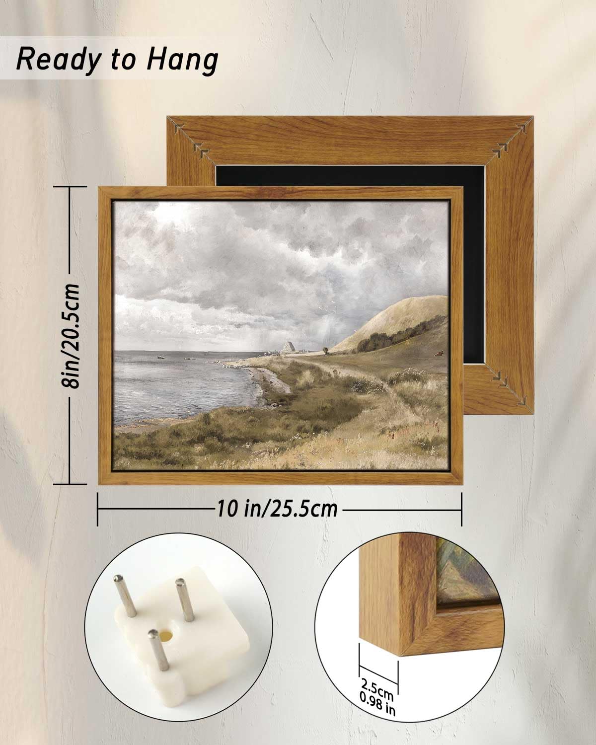 Insimsea Framed Canvas Prints Wall Art Home Decor, Danish Coastal Landscape In Stormy Weather Classical Paintings, Canvas Wall A