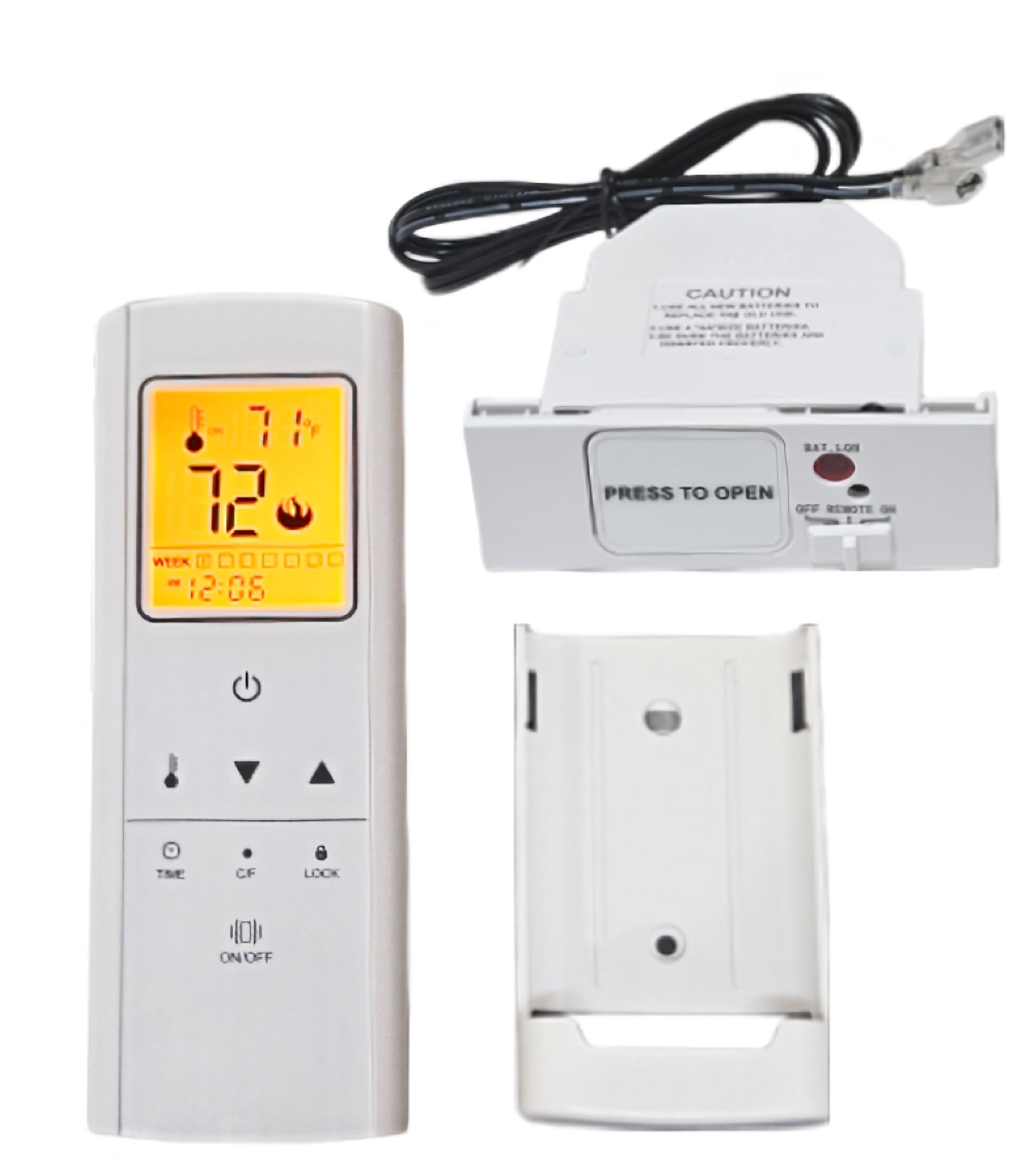 The-New-Style Gas Fireplace Remote Control Kit,Thermostatic On/Off Remote Control Set For Millivolt Valve System, Compatible Wit