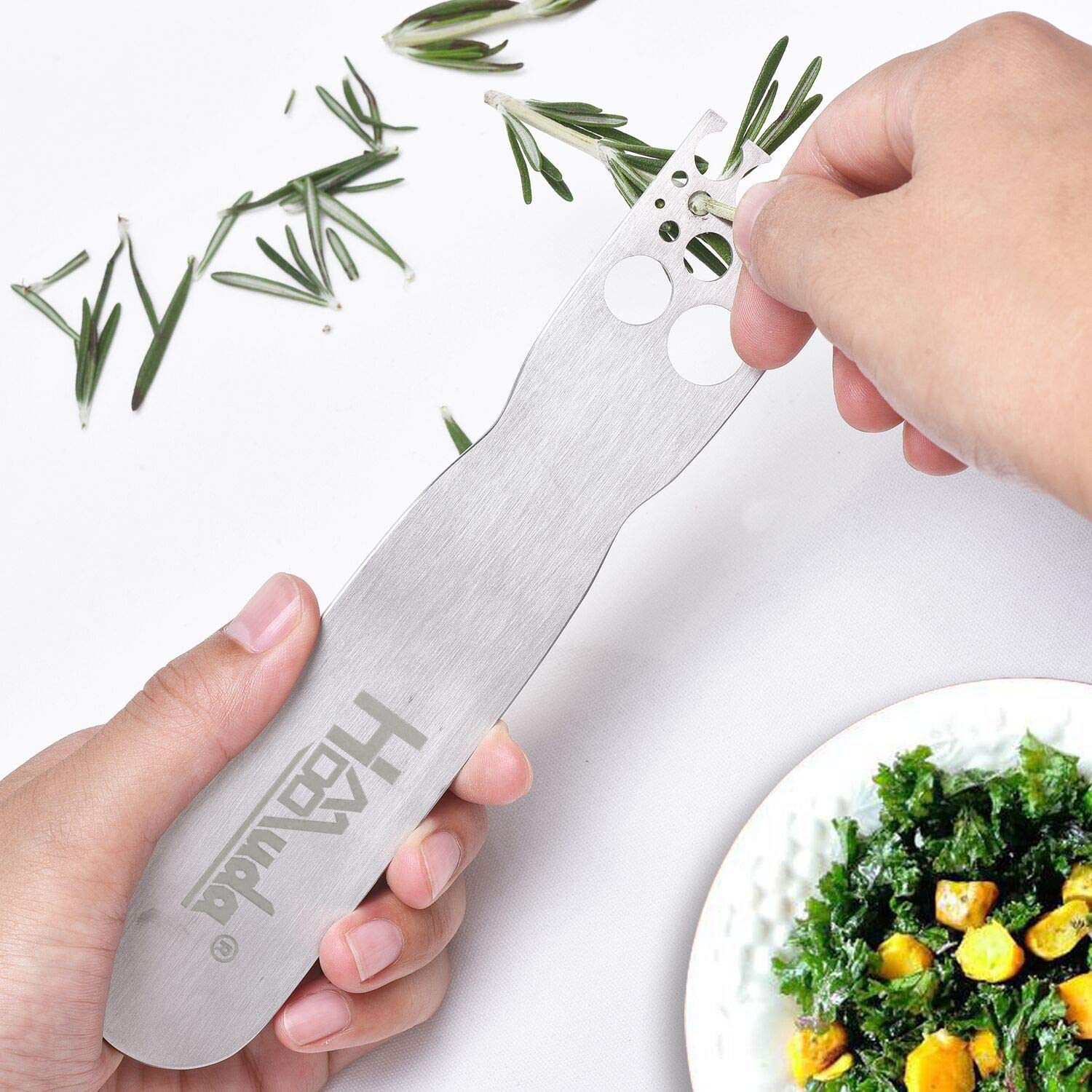 Stainless Steel Herb Stripper, Kale And Herb Stripping Tool/Vegetable Leaf Remover/Separator, Kitchen Gadgets