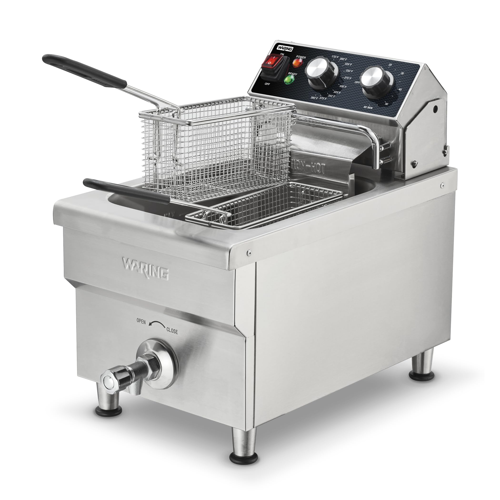 Waring Commercial 10lb Heavy-Duty Deep Fryer, for French Fries, Mozzerella Sticks, Chicken Wings, WDF1300