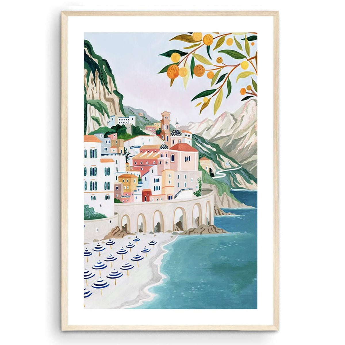 Atrani, Amalfi Coast Art Print, Italy Art Print, Travel Gift, Travel Poster, Europe Print, Italian Coast, Italian Riviera, House