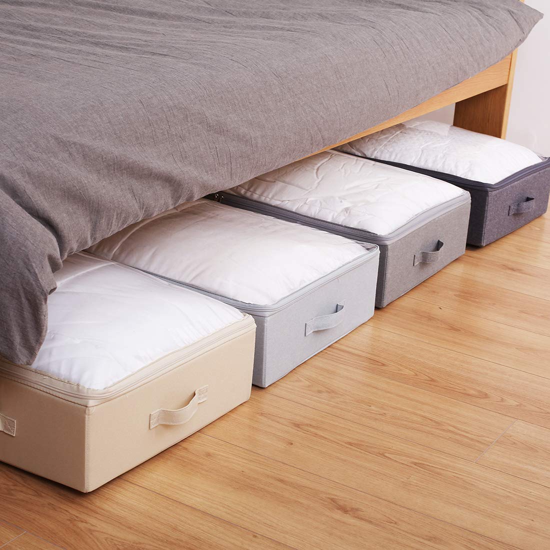 iwill CREATE PRO Spacious Visible Lidded Under bed Storage Bins for Shoes, Blankets, Sheets organized, Wedding Dress Storage Box