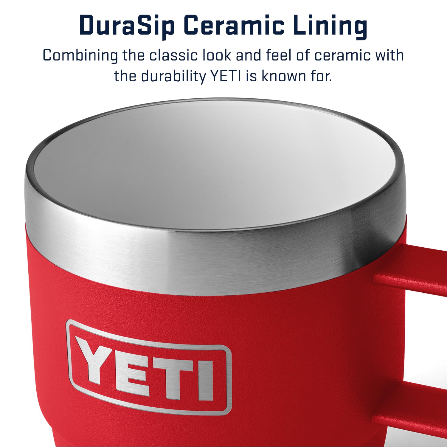 Yeti Rambler 6 Oz Stackable Mug, Stainless Steel, Vacuum Insulated Espresso/Coffee Mug, 2 Pack, Rescue Red