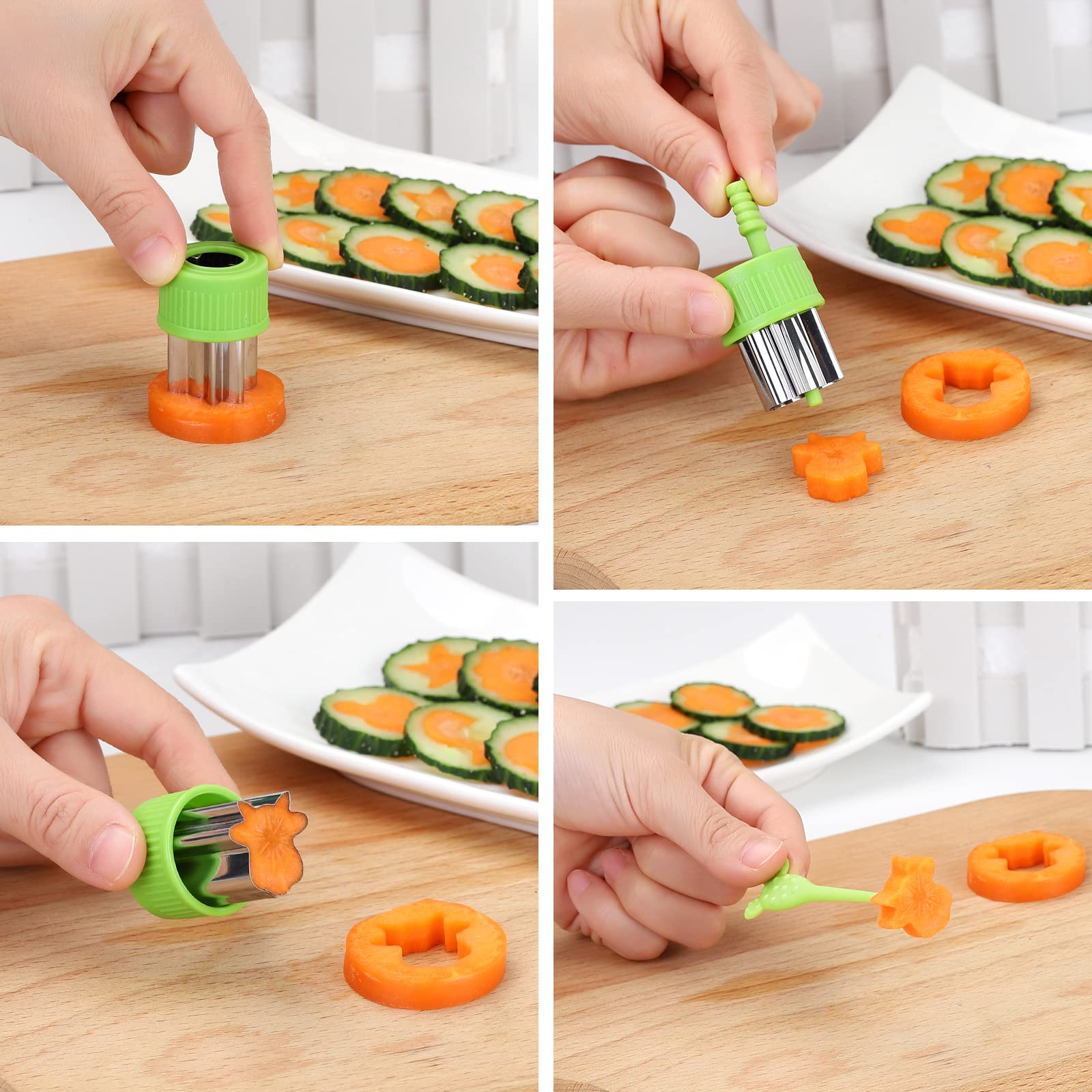 New Live 35 Pack Cookie Cutters Vegetable Fruit Cutter Shapes Stamps Mold Mini Cookie Cutters