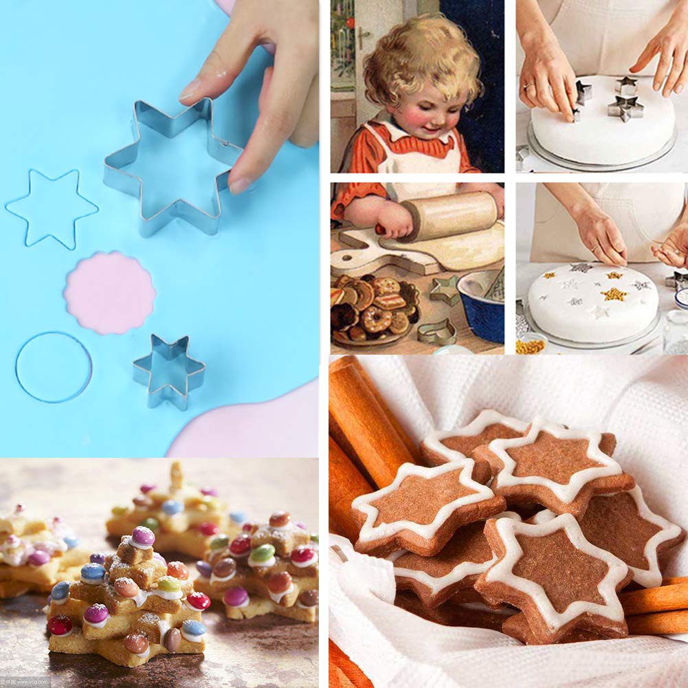 KALAIEN Star Cookie Cutter Set - 10pcs Stainless Steel Biscuit Cutters, Model BXG6029