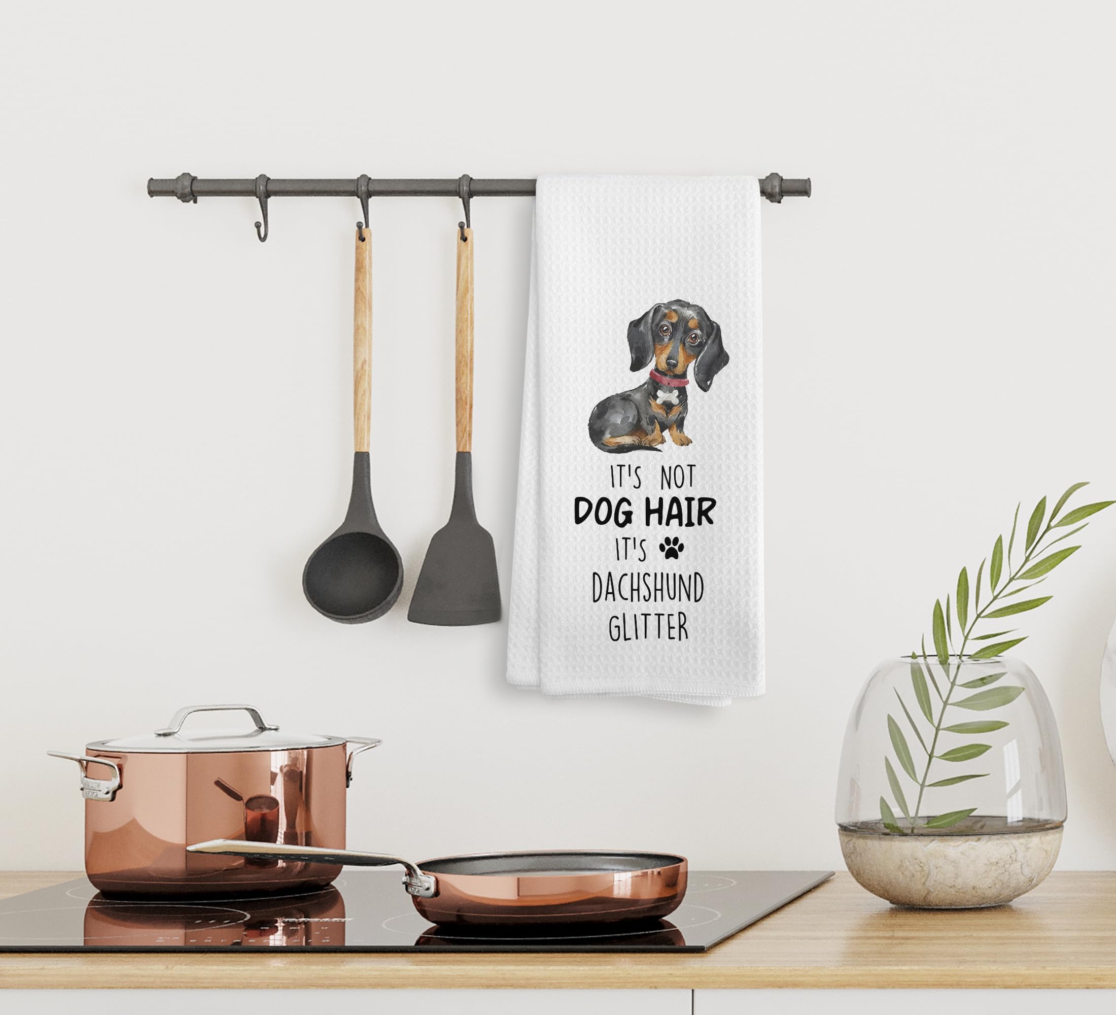 NOQL Dachshund Kitchen Towels and Dishcloths, Wiener Dog Gifts for Women, 1624 Inches(Dachshund-6)
