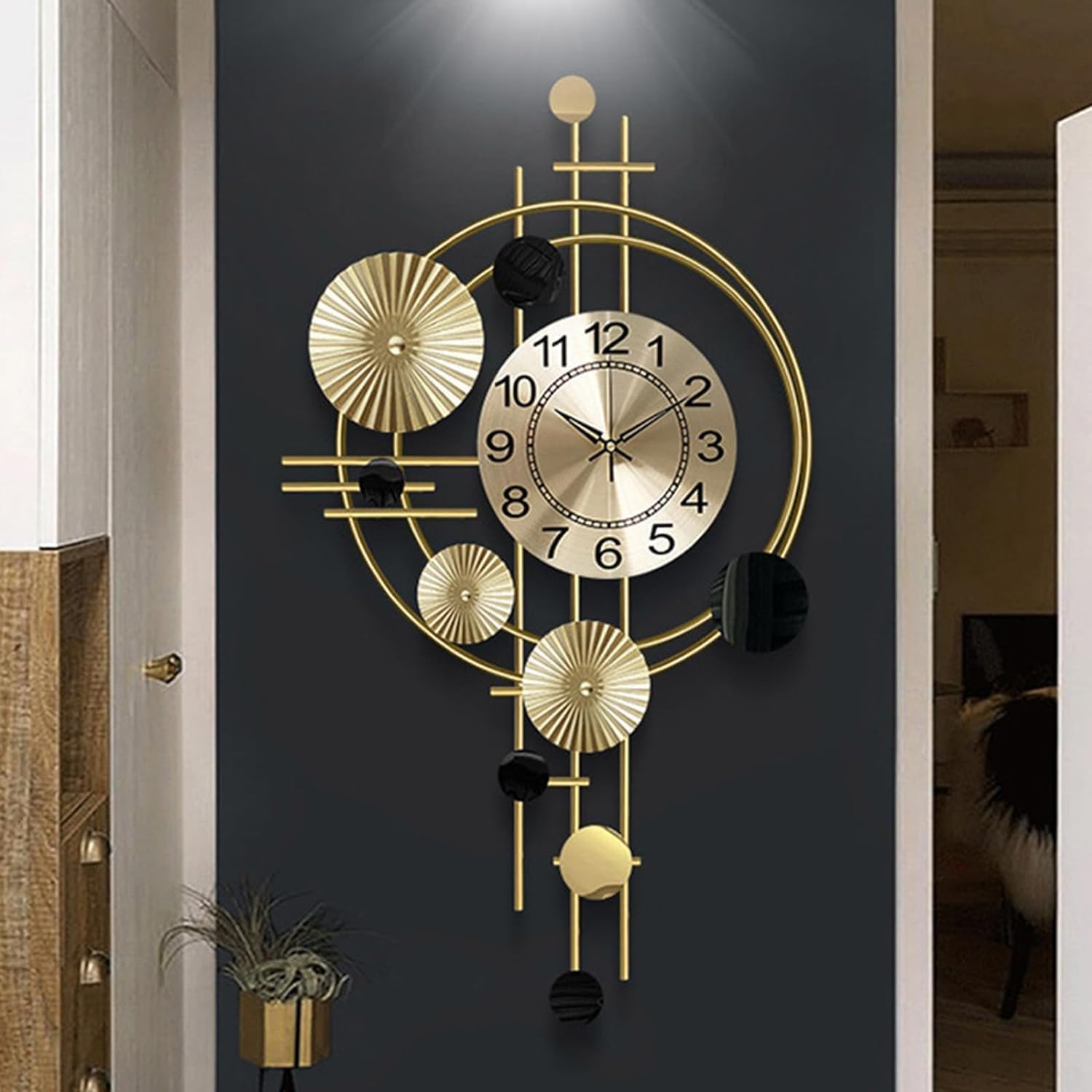 Funterest Metal Wall Hanging Floral Handmade Sweep Machine Silent Wall Clock Watch Multicolor For Bedroom/Drawing Room/Hall/Dini