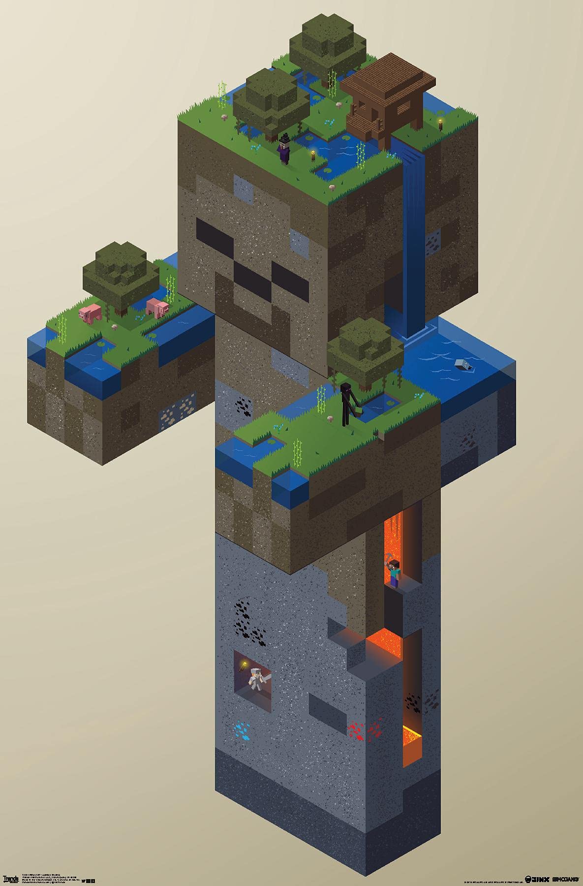 Trends International Minecraft - Zombie Swamp Wall Poster, 22.375'' X 34'', Unframed Version