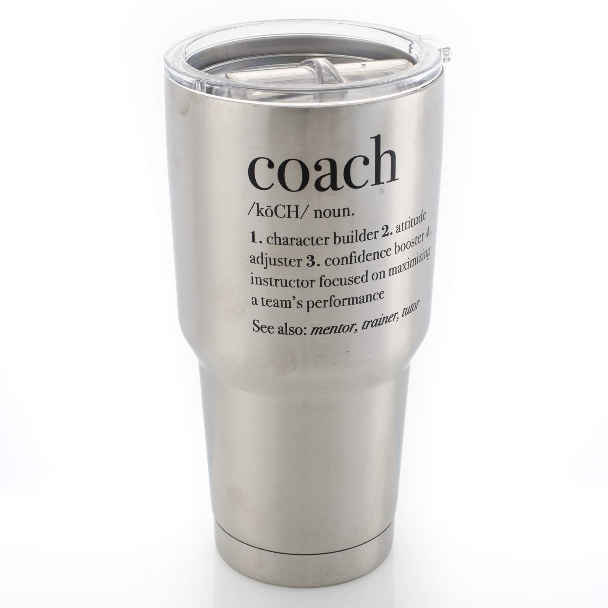 Elanze Designs Coach Definition Jumbo 30 Ounce Stainless Steel Travel Mug With Lid
