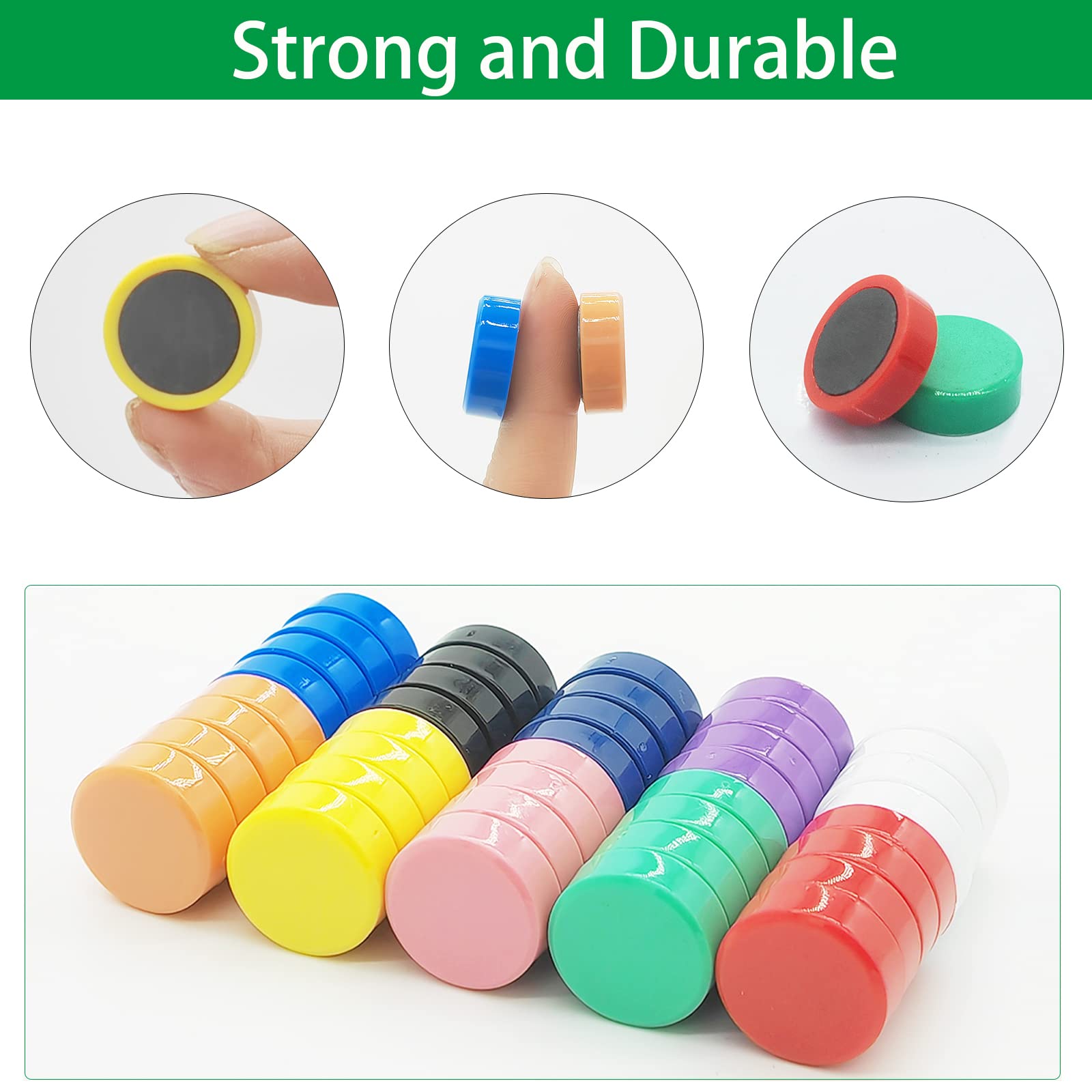 PYJLBX Fridge Magnet  80 Pack 10 Colors Refrigerator Magnets Colorful Locker Magnets Round Cute Magnets Fridge Small Strong Magnets for Whiteboard  Fridge  Map  Kitchen  Office  Classroom (Assorted)