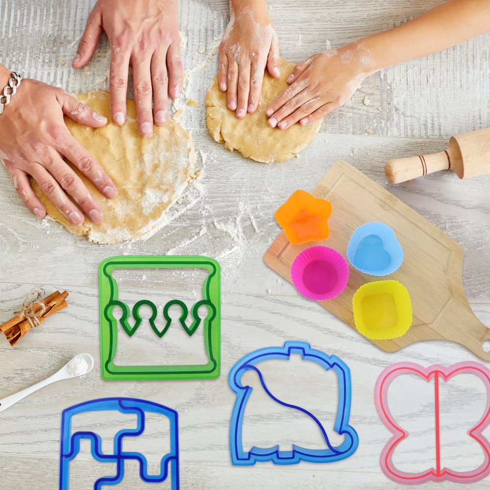 Jogilboy 32 Pcs Diy Food Set Sandwich Cutters And Sealer Sandwiches Maker Fun Crust Cutters Shapes Fruit And Vegetable Cutters F