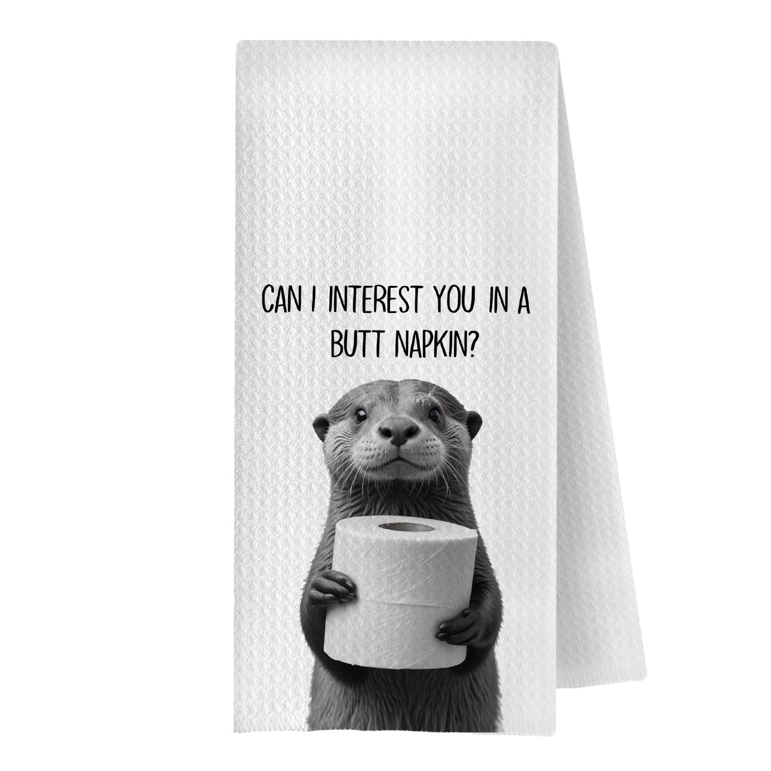 GCFET Funny Otter Hand Towels - Funny Decorative Waffle Weave Hand Towels for Bathroom, Otter Gifts Tea Towels, 16x24 Inch