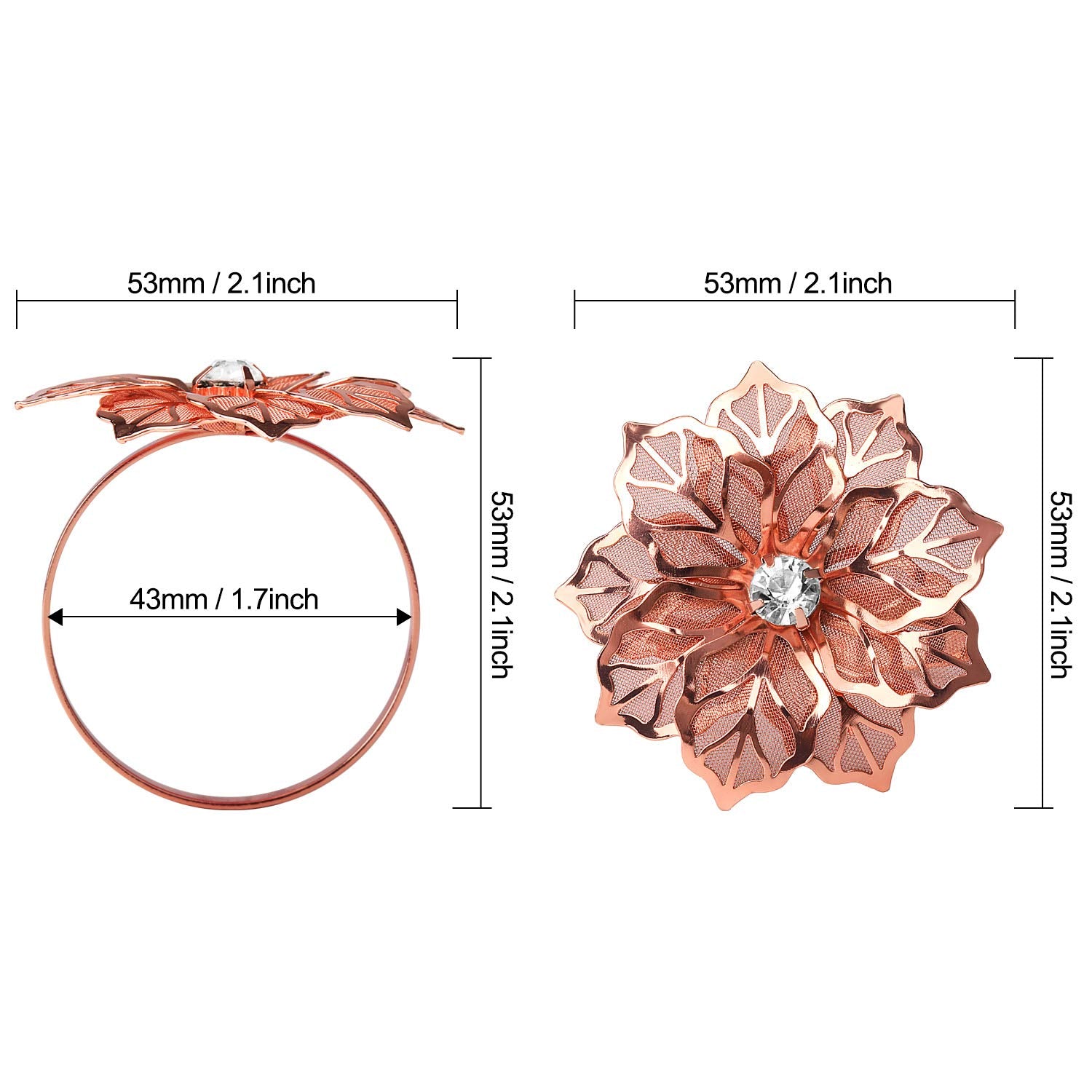 Kposiya Hollow Out Flower Napkin Ring Holder Metal Napkin Rings Set Of 20 For Wedding Party Holiday Banquet Christmas Dinner Del