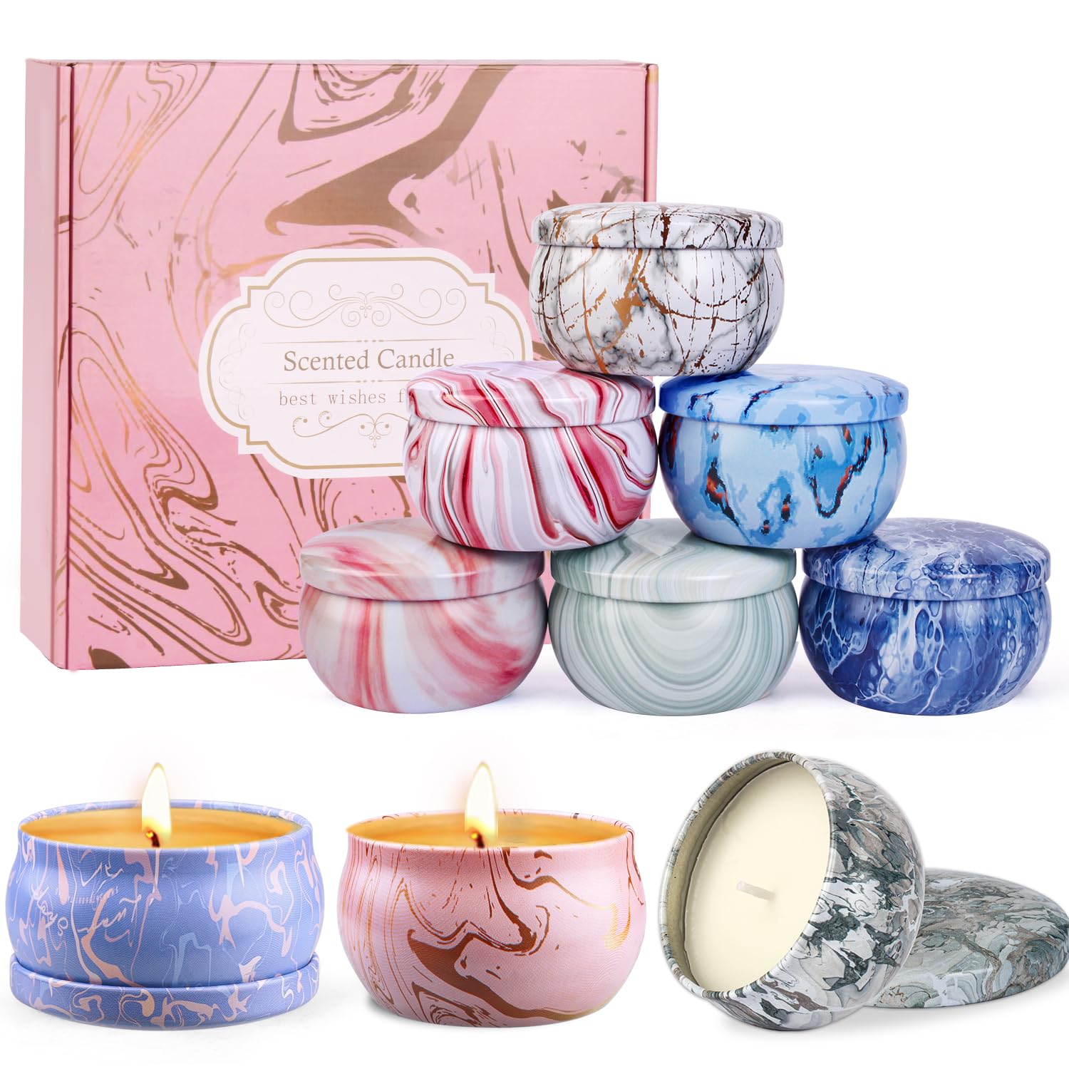 Candles - Scented Candles Gift Set for Women, 9-Pack Natural Aromatherapy Candles for Home Scented, Long Burning Candles Gifts f