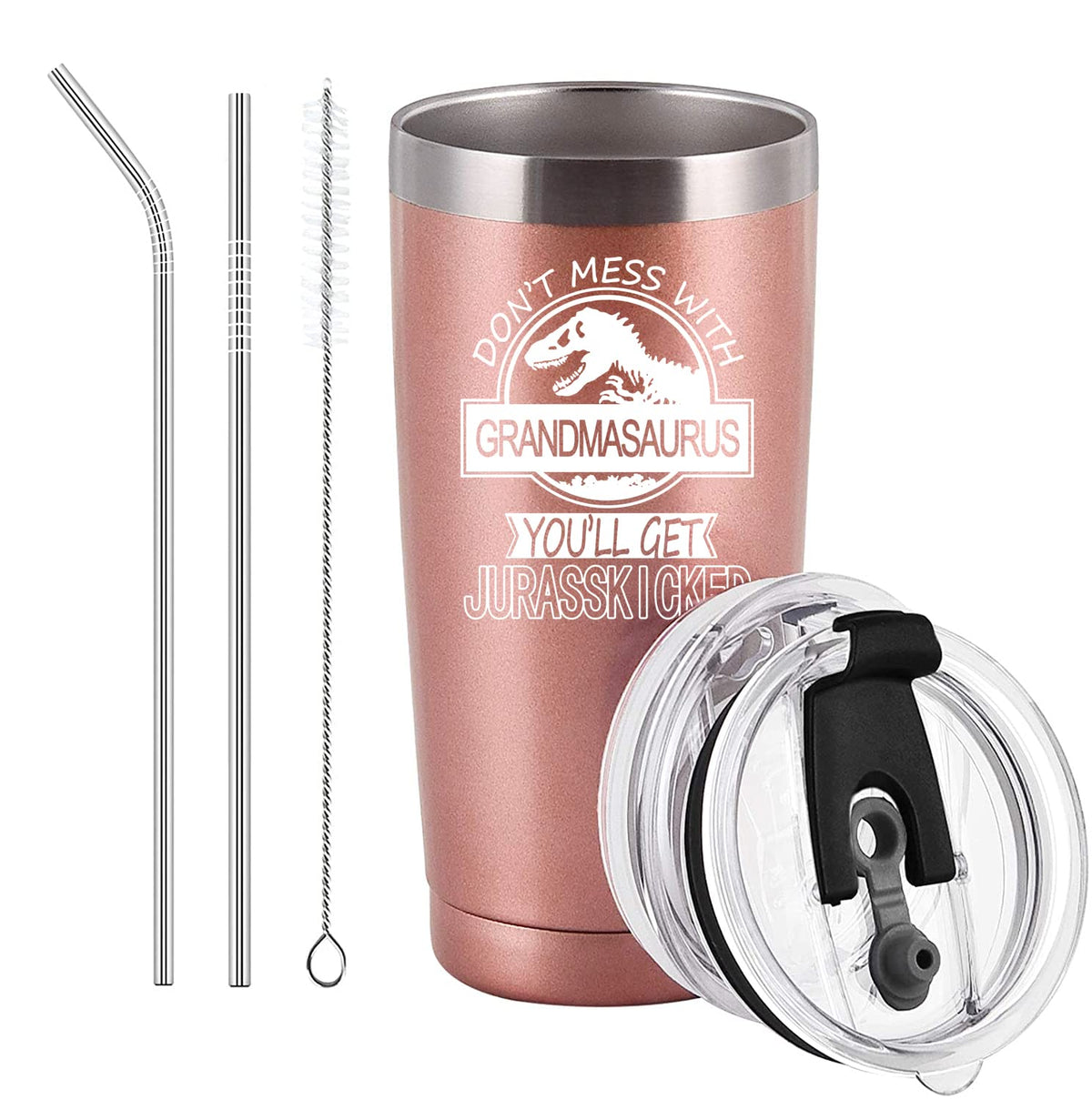 Grandmasaurus Tumbler Don'T Mess With Grandmasaurus You'Ll Get Jurasskicked Travel Tumbler Birthday Mothers Day Gifts For Grandm