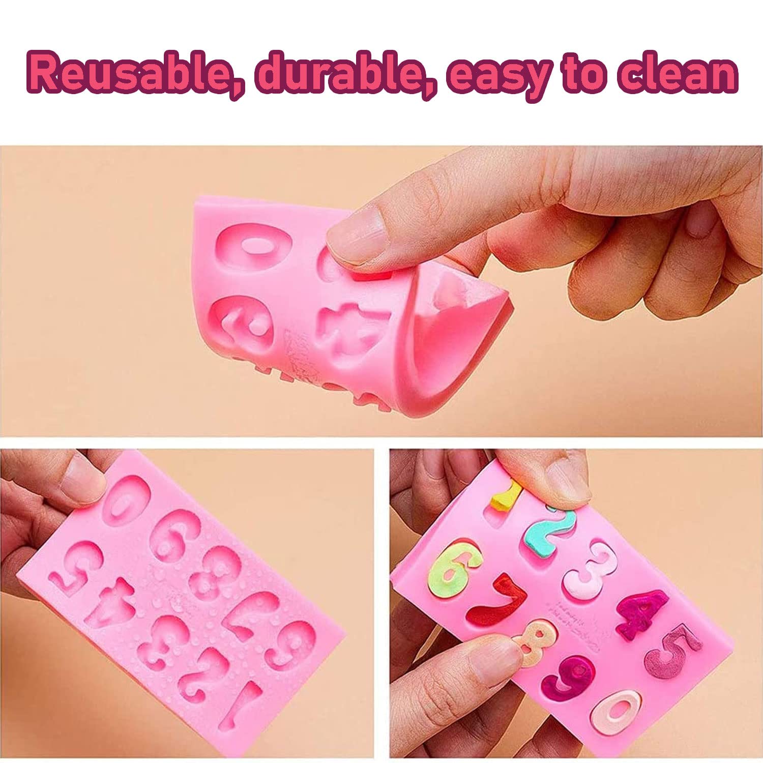4Pcs Silicone Letter Molds For Chocolate, Mini 26 Letter Molds And 0-9 Numbers Molds, Bpa-Free Fondant Molds Alphabet Molds Edib