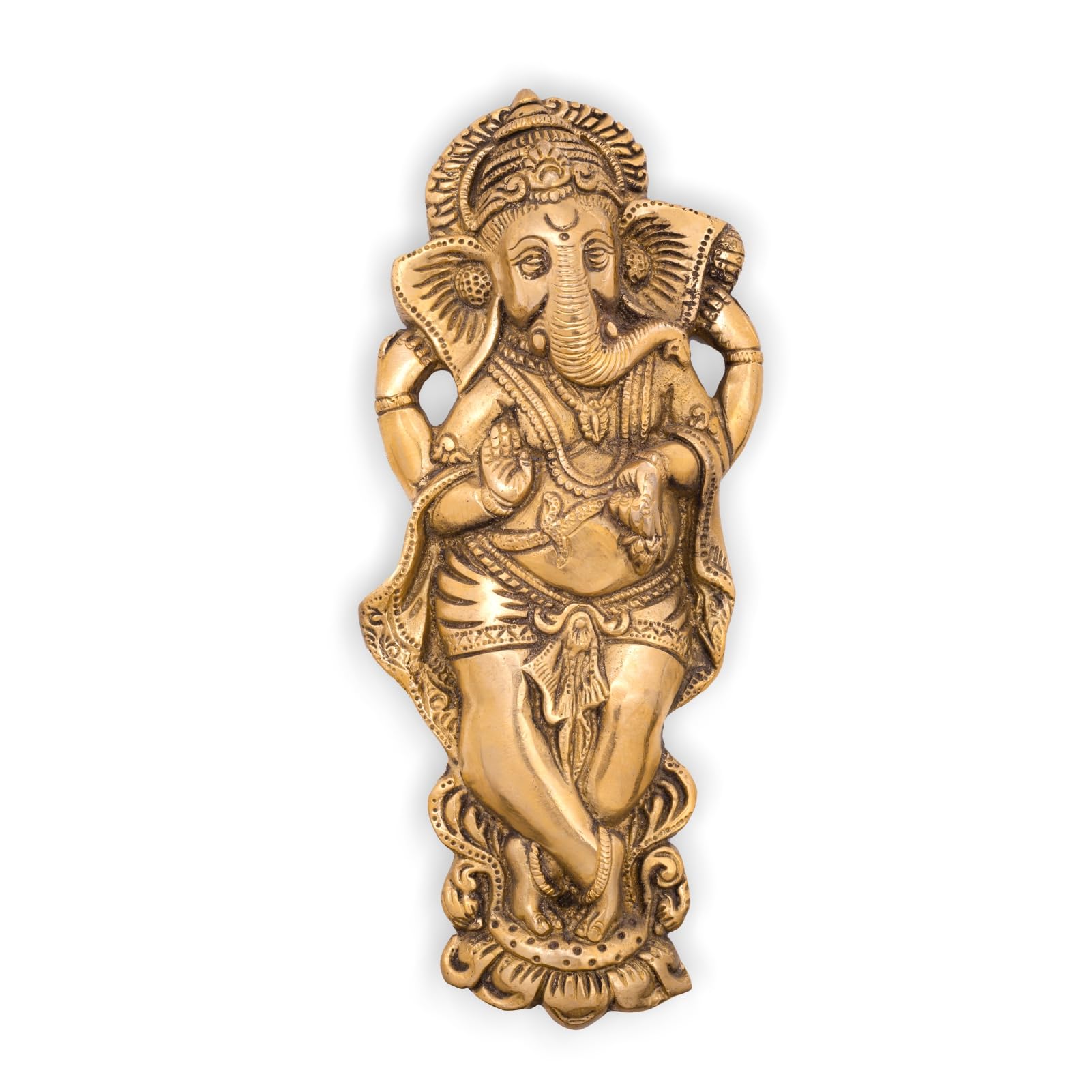 La Grace Brass Ganesha Ji Ganpati Lord Ganesh Statue Idol, Wall Hanging Sculpture, Decortion Item, Best Gift