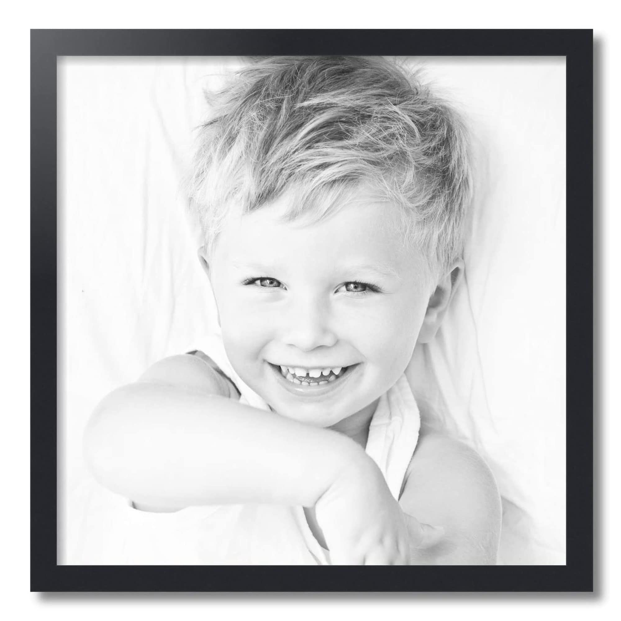 ArtToFrames 24x24 Inch Black Picture Frame, This 1.25 Custom Poster Frame is Satin Black, for Your Art or Photos, WOMFRBW26079-2