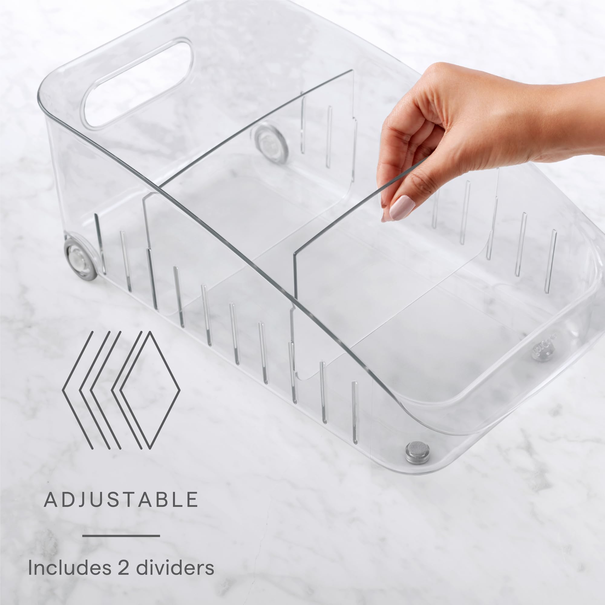 Youcopia Rollout Fridge Drawer 8'', Fridge Organizer And Storage, Clear Bpa-Free Refrigerator Bin With Adjustable Dividers