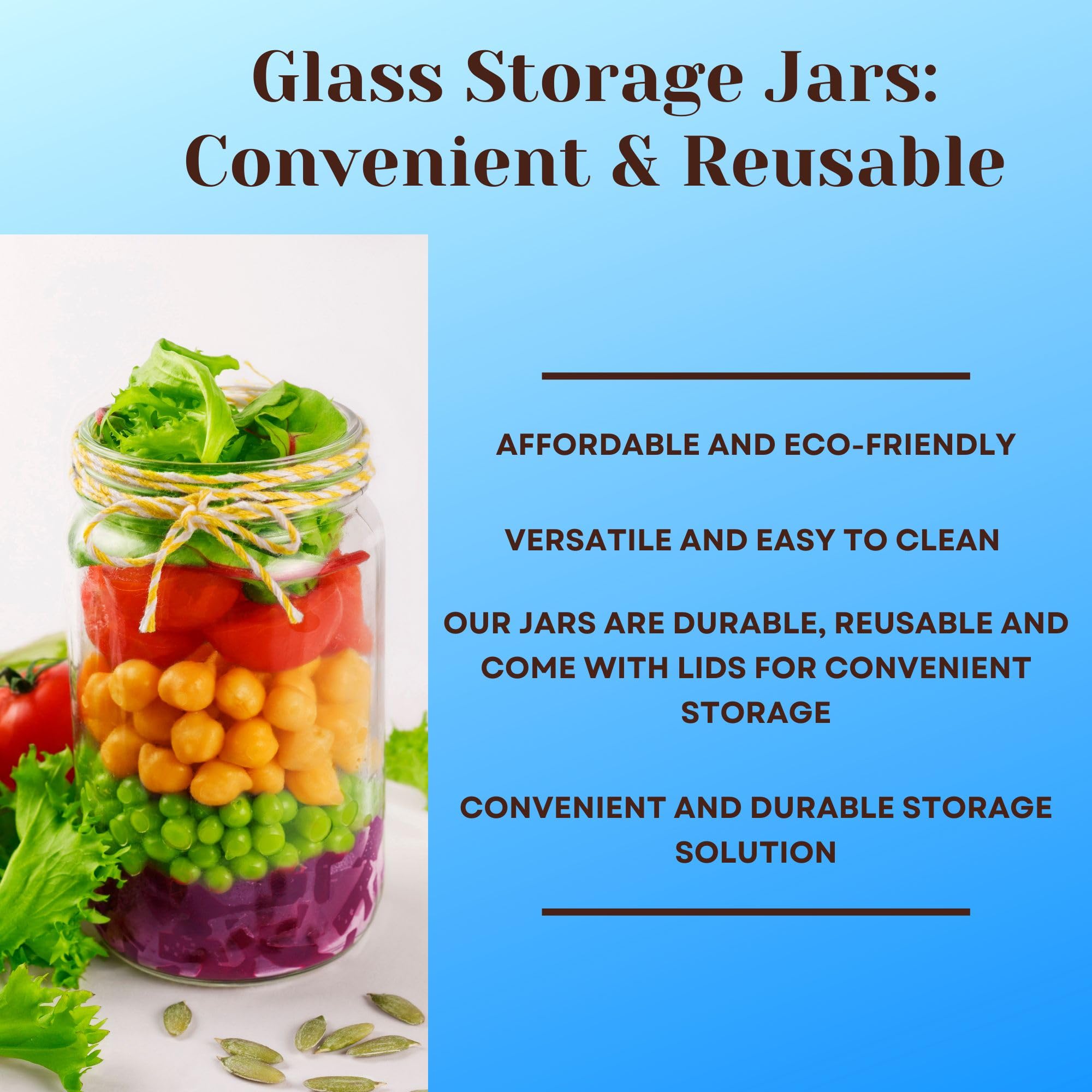 Jarming Collections Mason Jars 32 Oz Extra Wide Mouth Glass Jars With Lids - Storage Glass Jars 32 Oz With Lids - Quart Containe