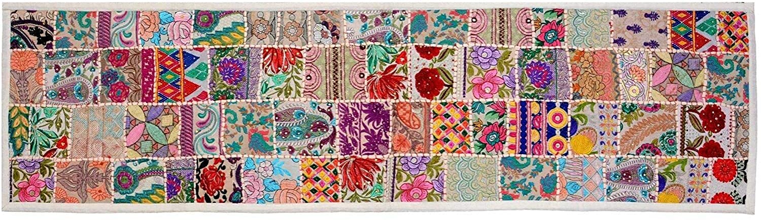 Rajwada-Fashion Handmade Table Runner Indian Design Embroided Cotton Ethnic Runner Indian Patchwork Table And Home Decor For Eve