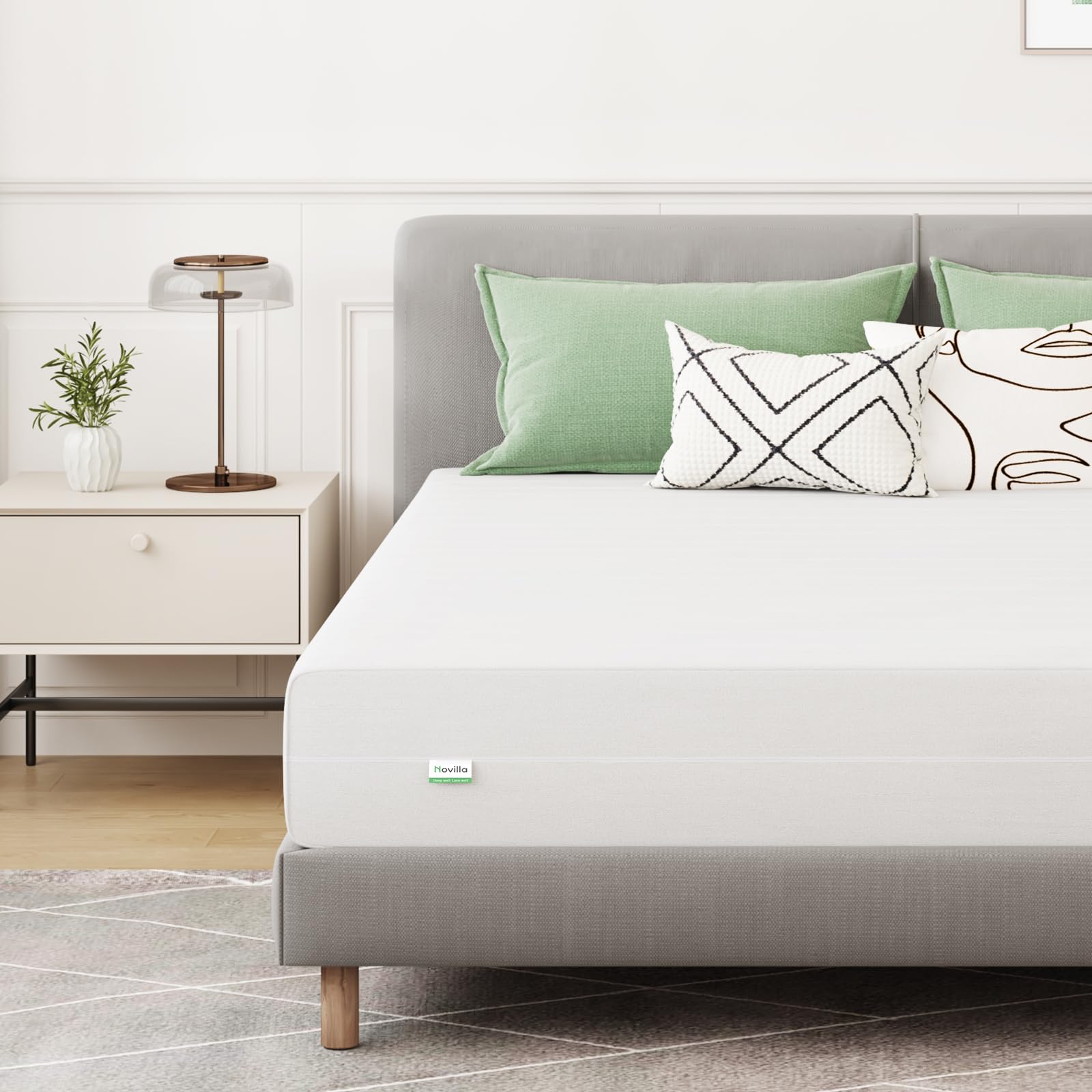 Novilla Queen Size Mattress, 10 Inch Foam Mattress In A Box, Grey Comfort Foam With Breathable Soft Cover For A Dry, Clean And C
