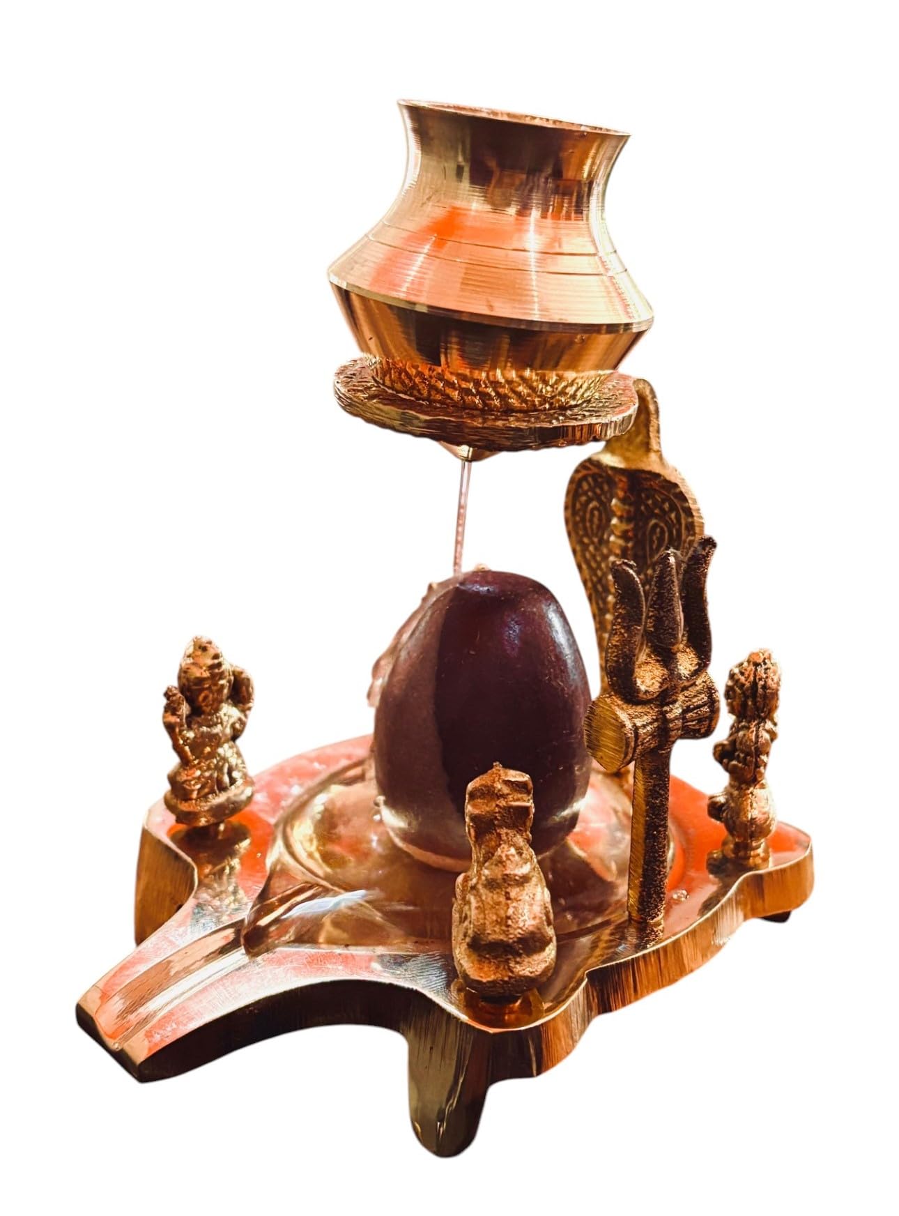 Ani Divine Shiv Parivar Idol Set With Narmadeshwar Lingam || Brass Murti Of Parvati, Ganesh, Kartikeya & Nandi Maharaj Ji - 10 X