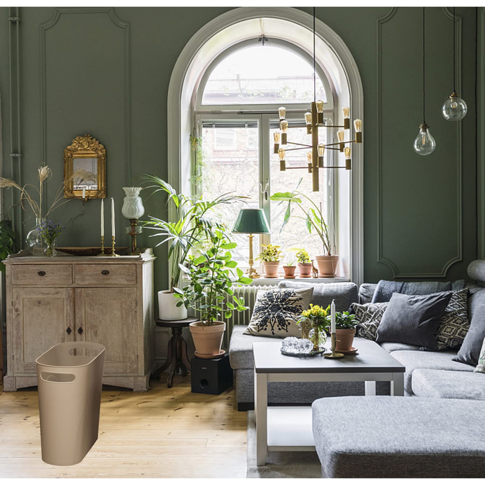 Zoocatia Small Trash Can Garbage Can Container Bin With Handles 3 Gallons Plastic Wastebasket For Bathrooom, Bedroom, Office, Ki